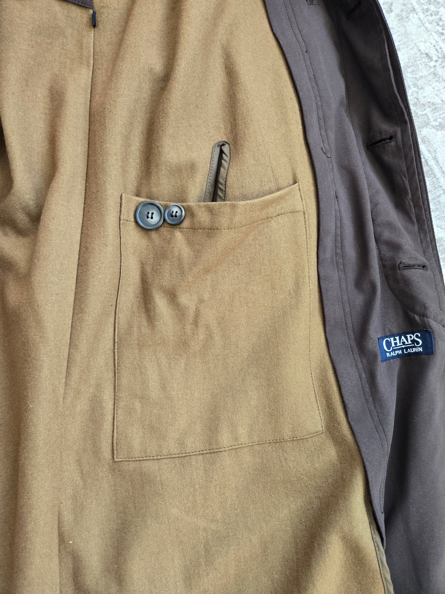 Vintage Chaps Ralph Lauren Brown Trench Coat with Belt and Wool Liner - 2XL