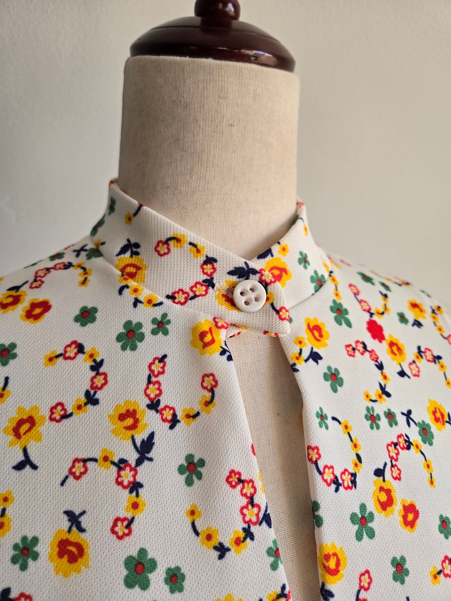 Gay Gibson 70s Micro Print Maxi Dress - XS