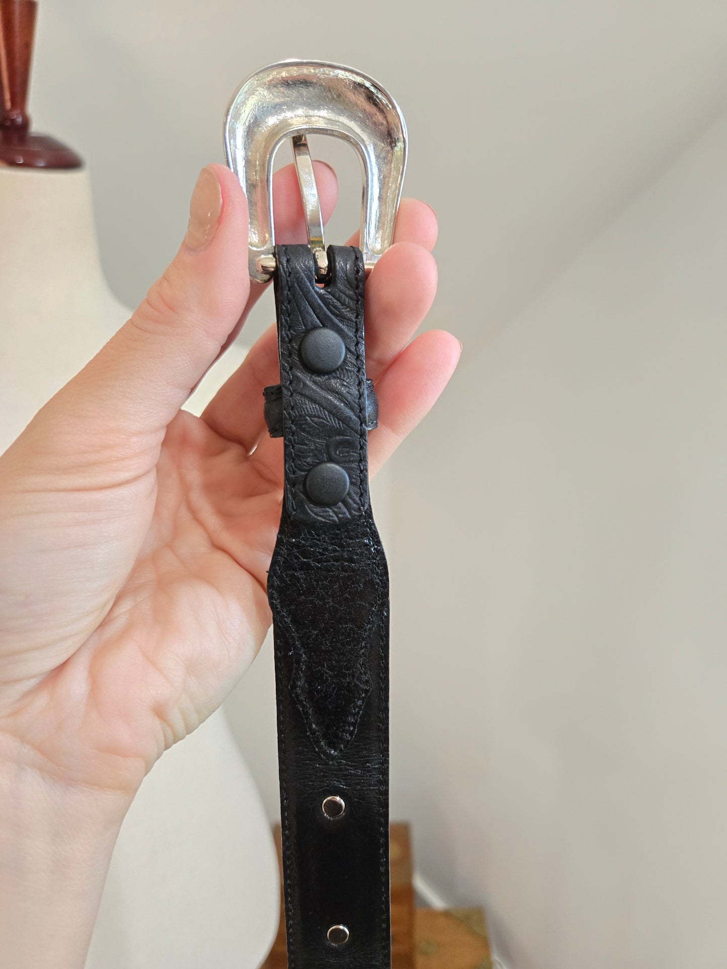 Resistol Black Leather Western Belt - W28-31"