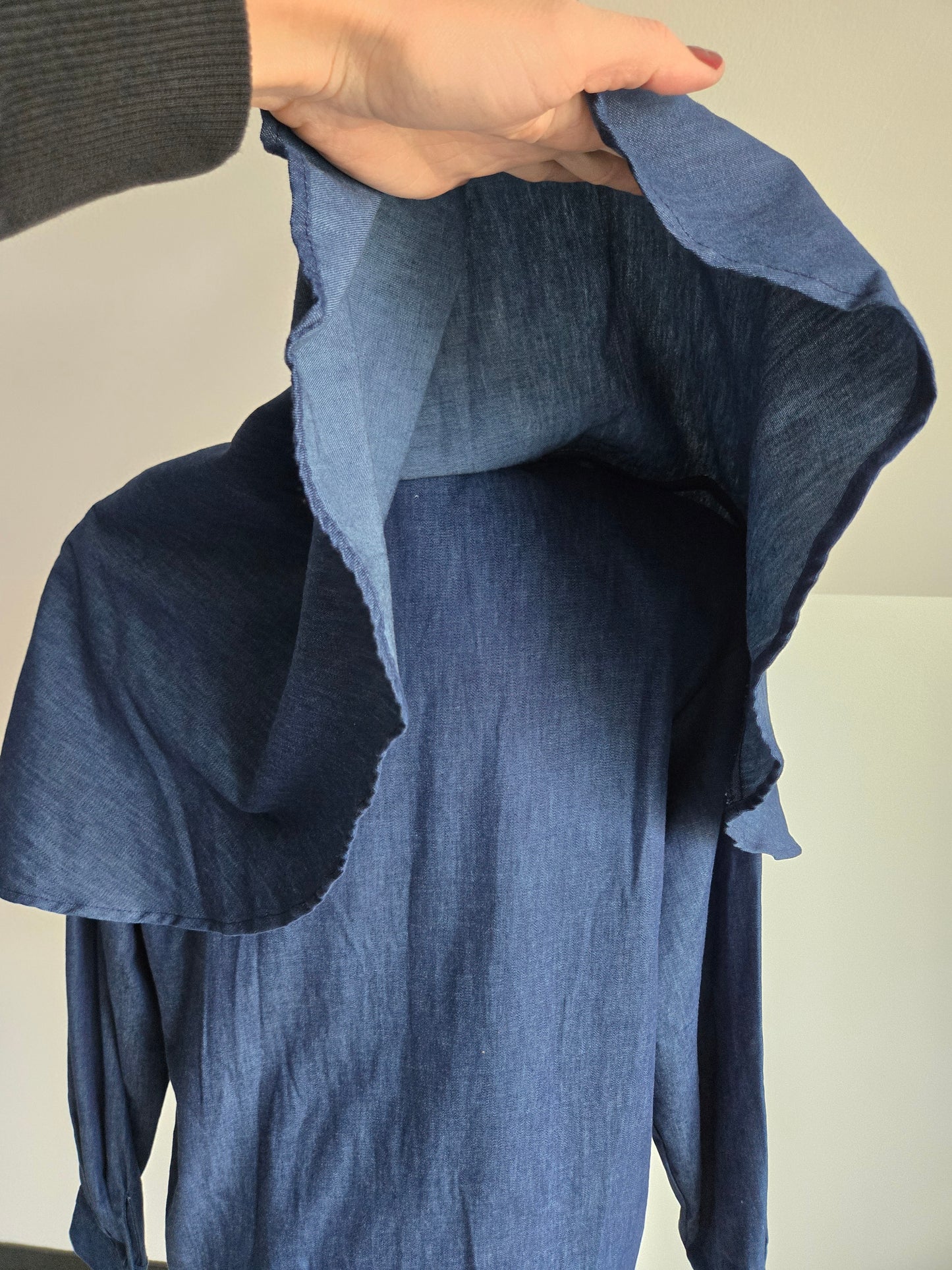 Vintage Western Charna of Dallas, Texas Denim Cape Top Shirt - medium