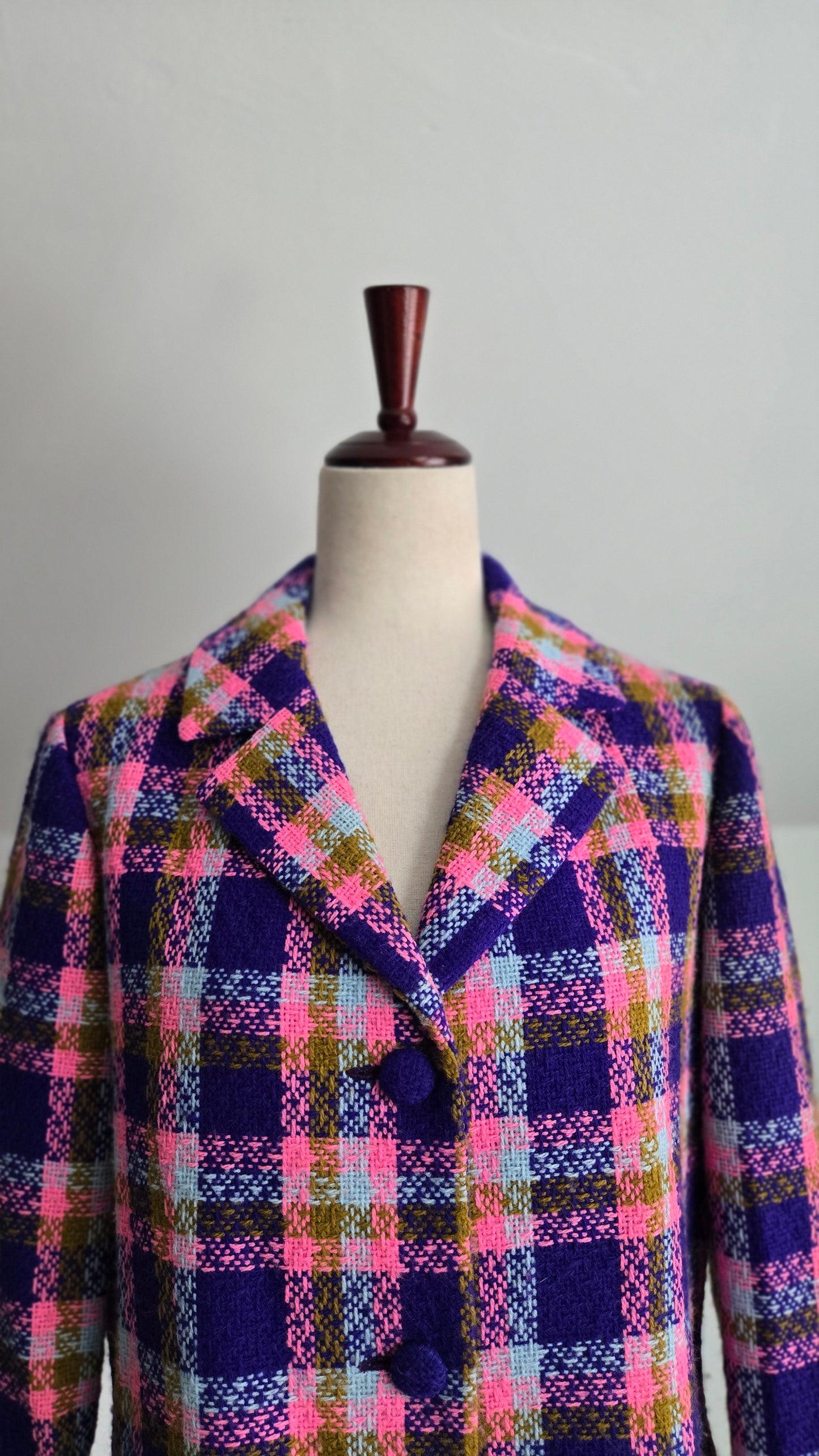 Vintage 70s Colorful Plaid Blazer/Jacket - medium/large