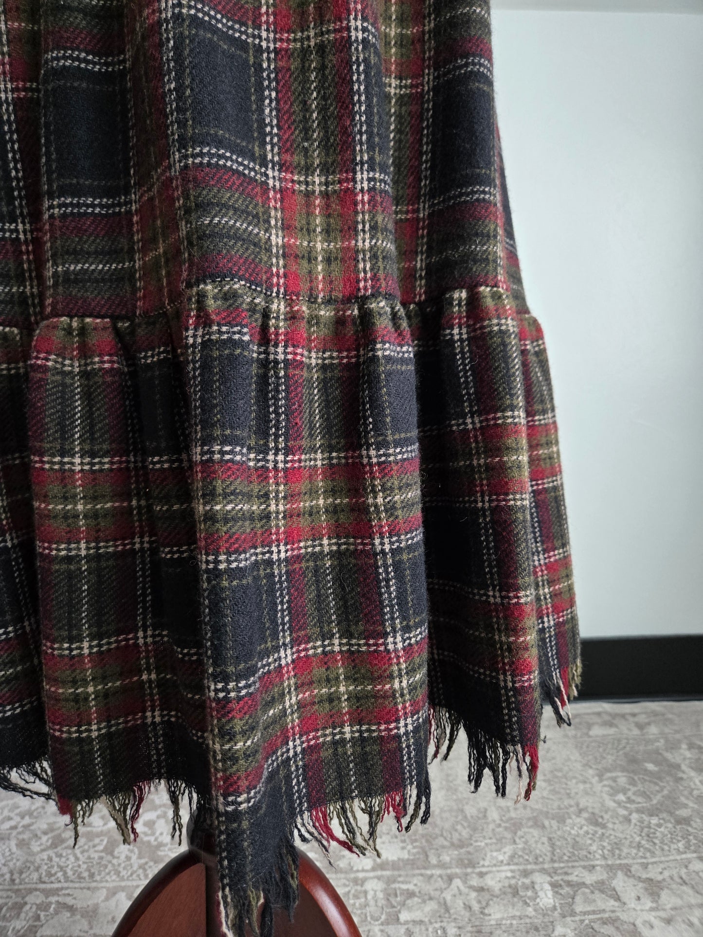 Dana Point California Vintage 80s Wool Plaid Blanket Skirt - W28"