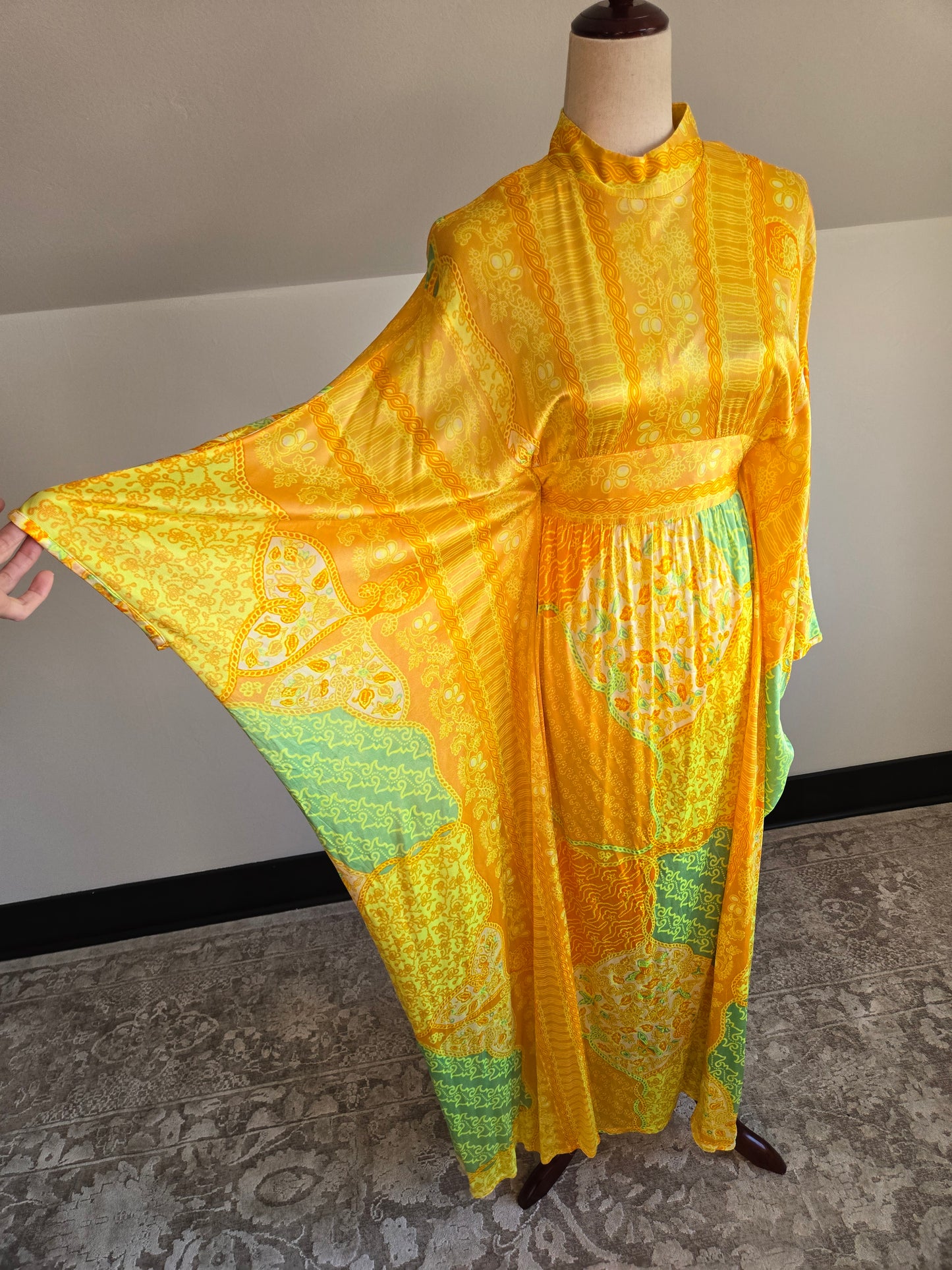 Windsor Vintage 60s Nylon Slinky Caftan Dress - up to large