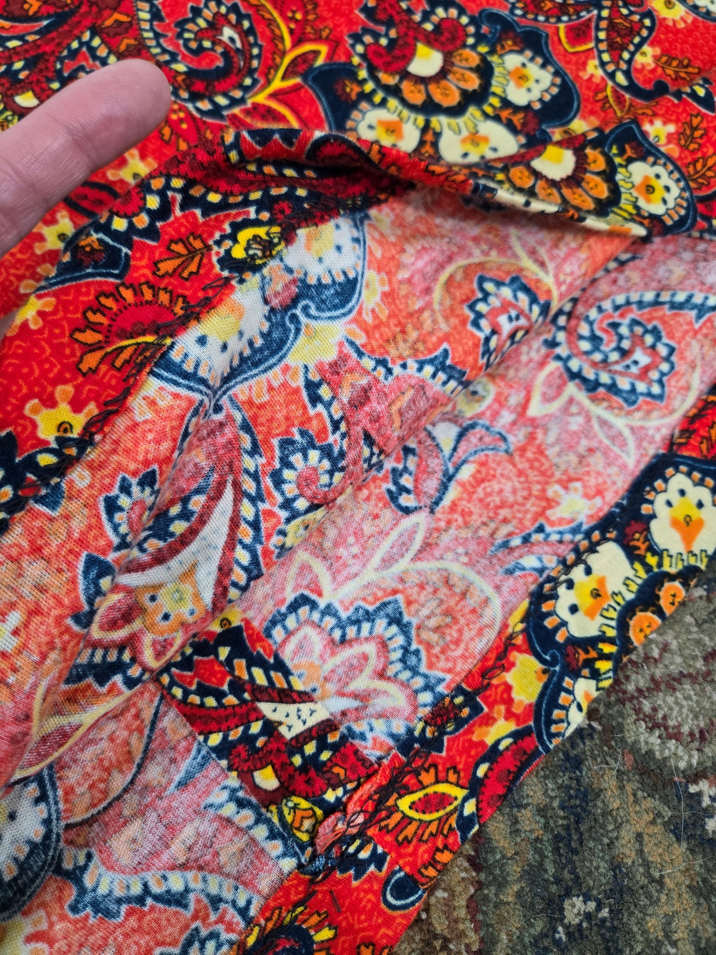 Vintage 70s Lightweight Acrylic Barkcloth Dress - medium