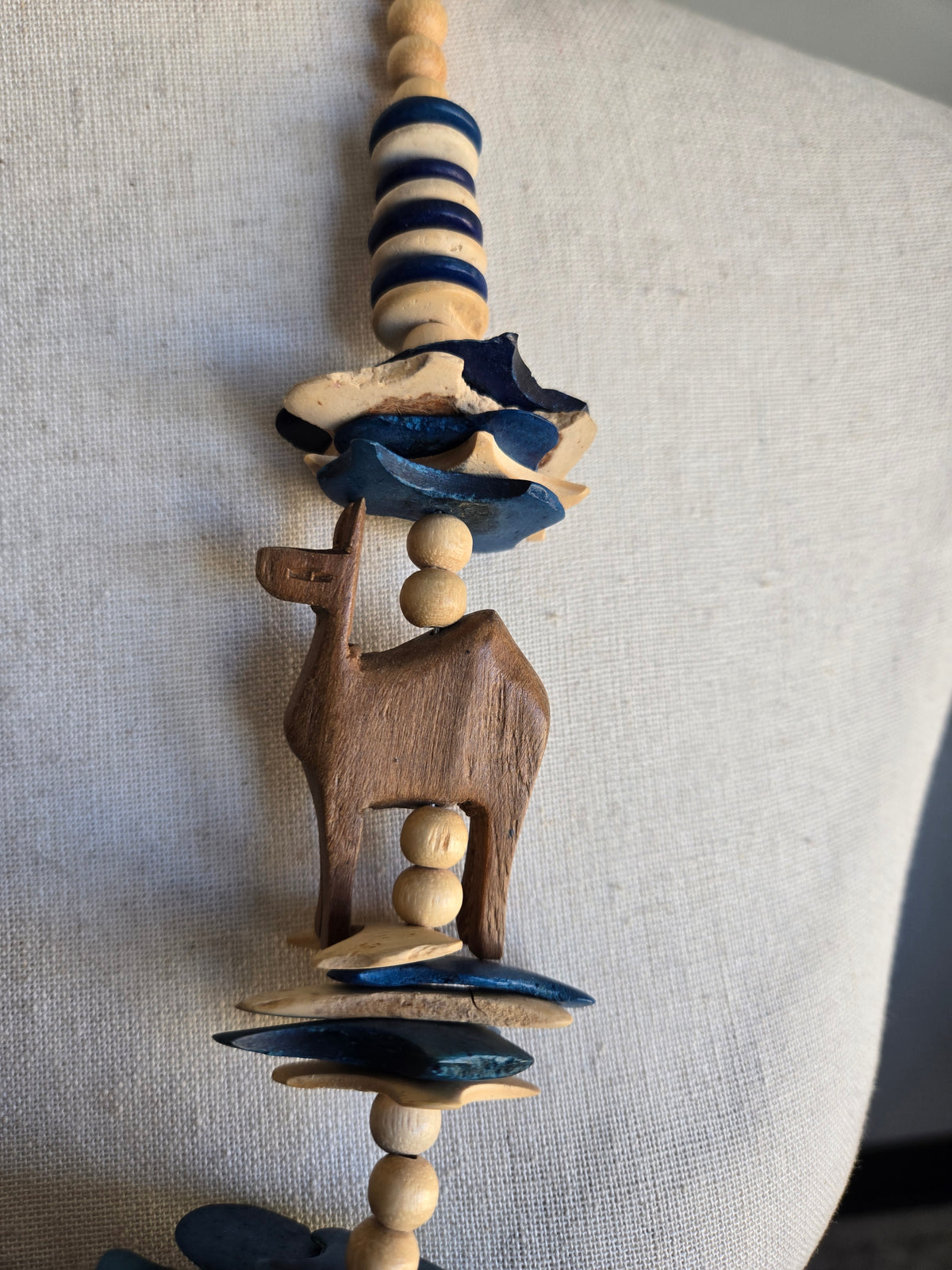 Safari Babe Wood Necklace - Blue
