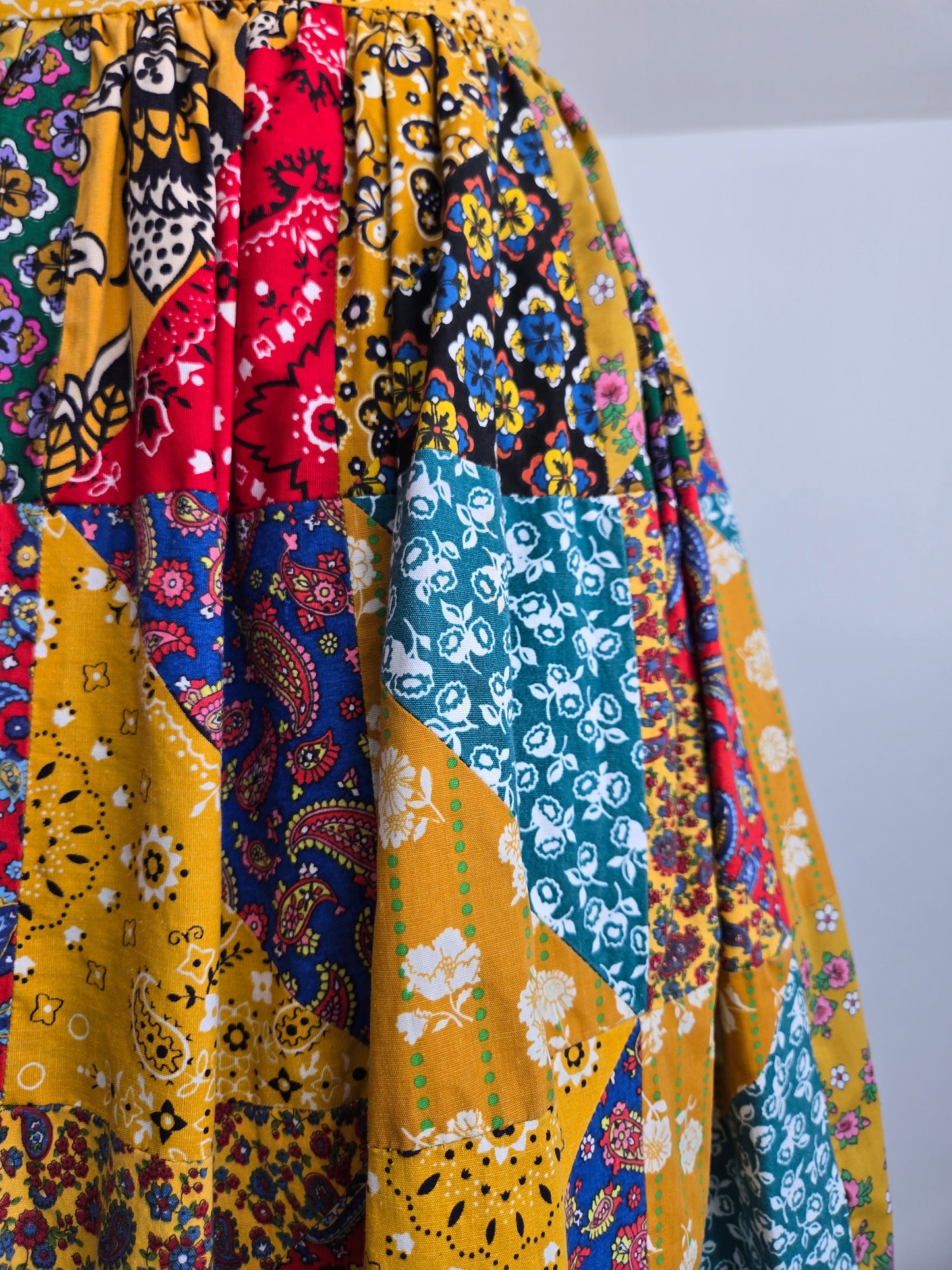 Vintage 70s True Patchwork Skirt - W26"