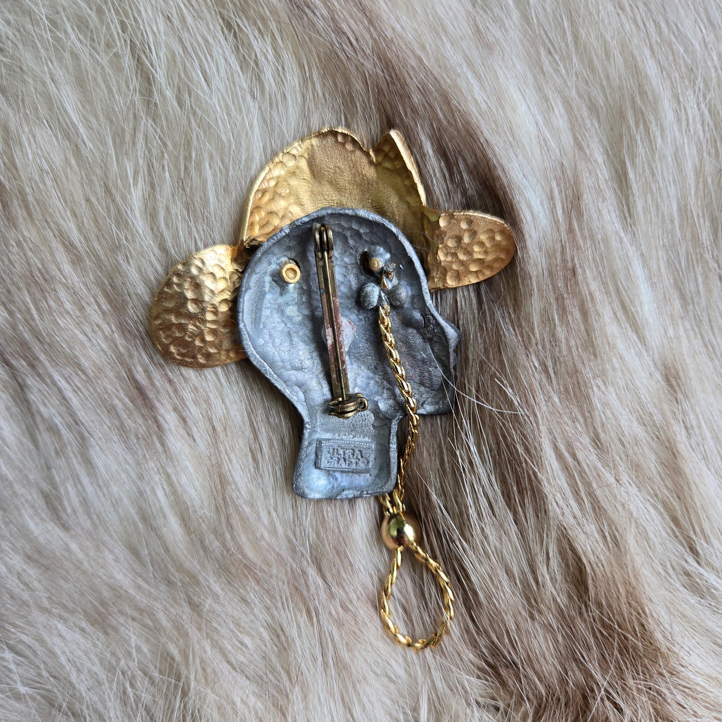 Vintage 80s Ultra Craft Signed Cowgirl Brooch