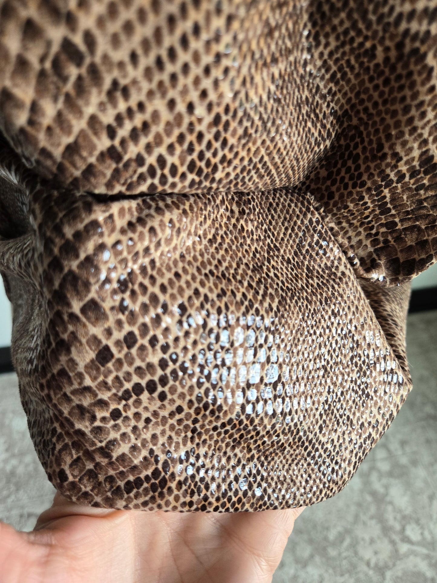 Banjo Dallas, TX Vintage 80s Western Snake Skin Print Vest -