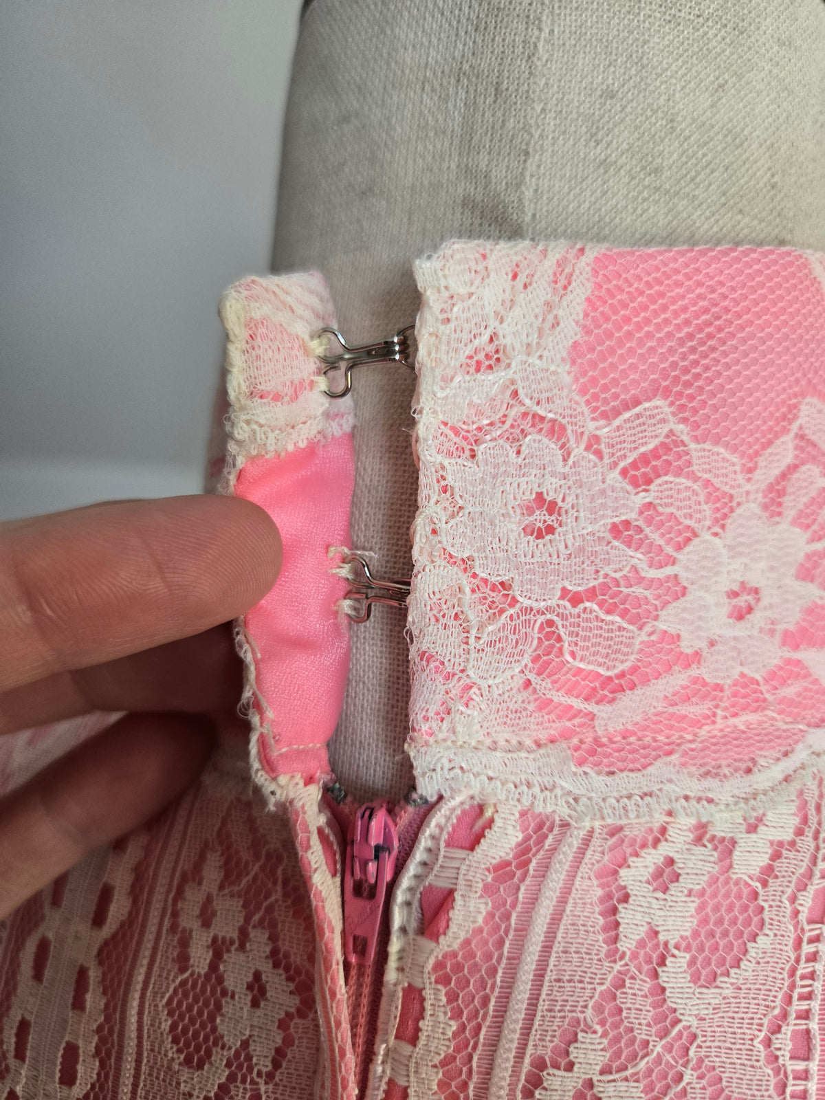 Vintage Pink Lace Victorian Style Dream of a Dress - Small