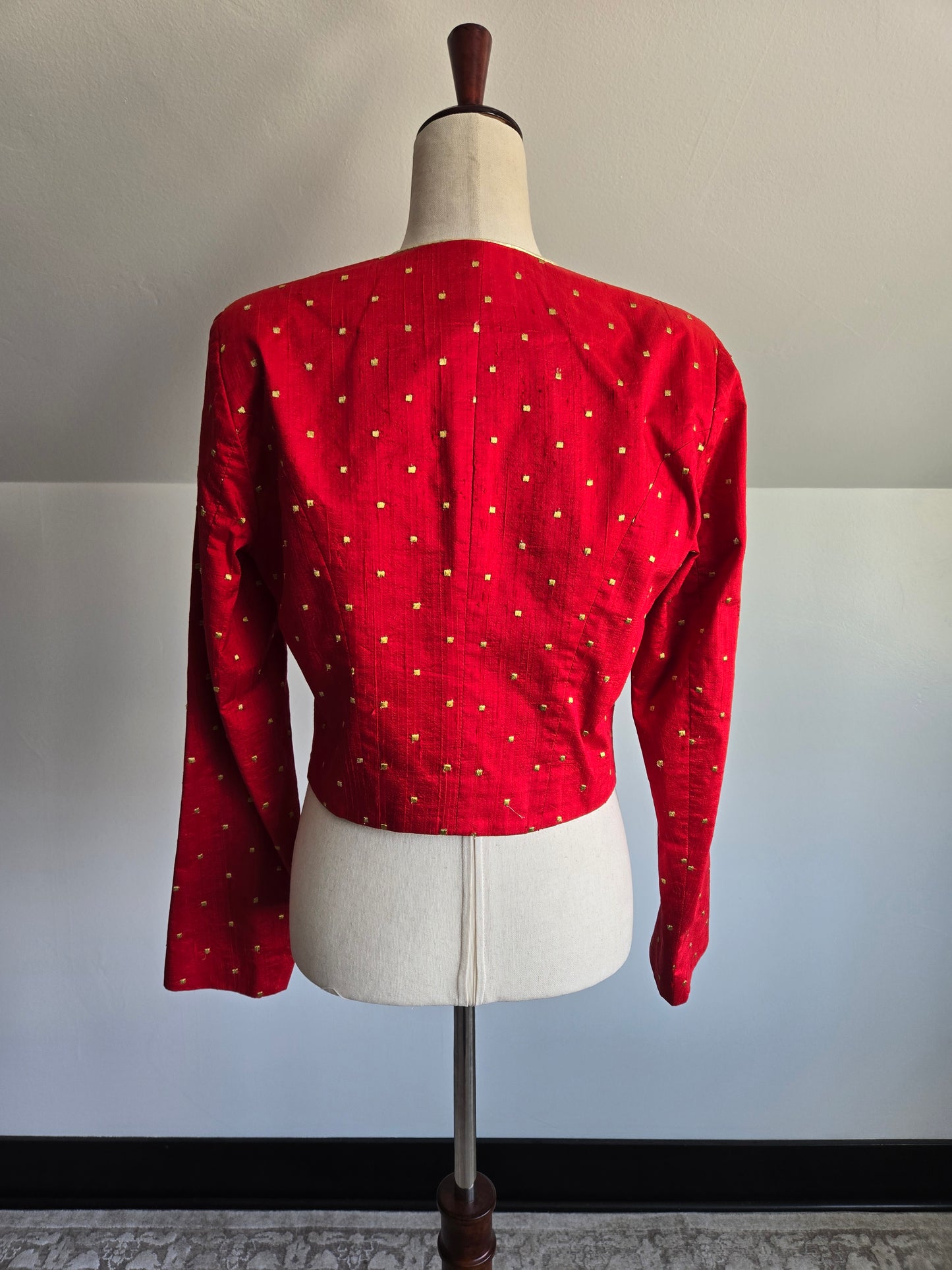 Vintage 80s Hobby Horse Red Silk Western Blazer - M/L