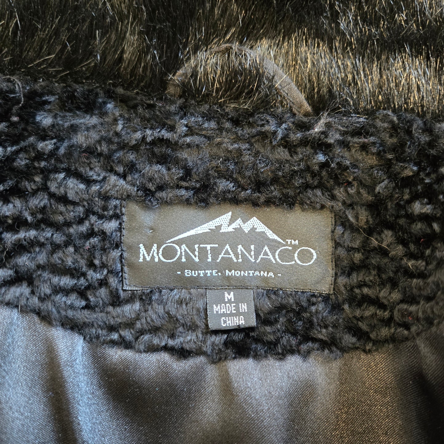 MontanaCo Black Faux Fur Coat - medium