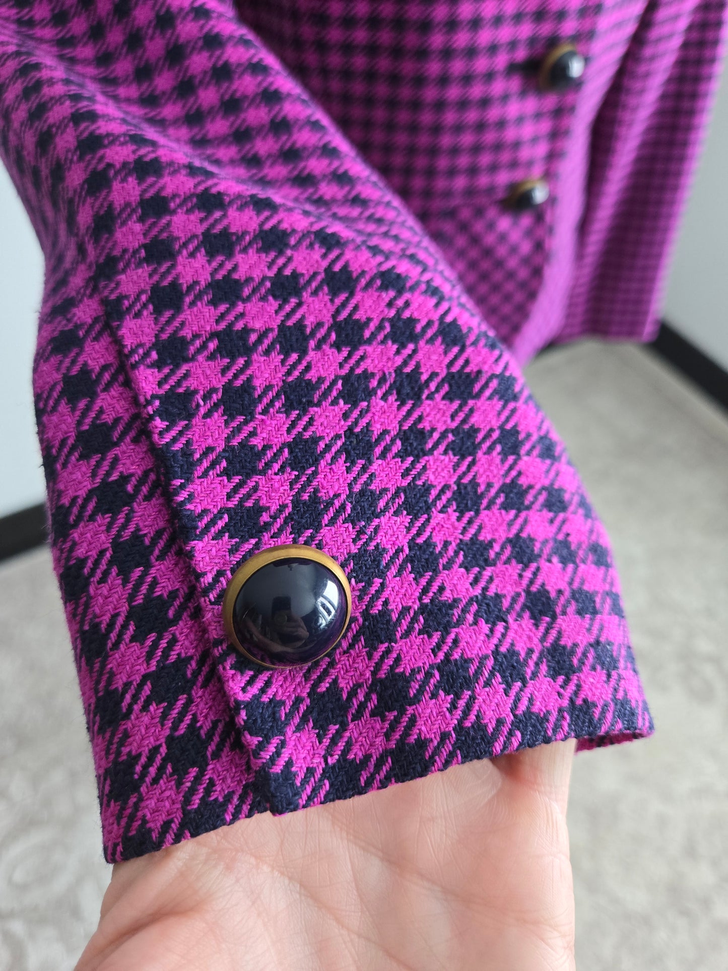 Liz Claiborne Vintage Silk/Wool Tweed Pink Plaid - Small