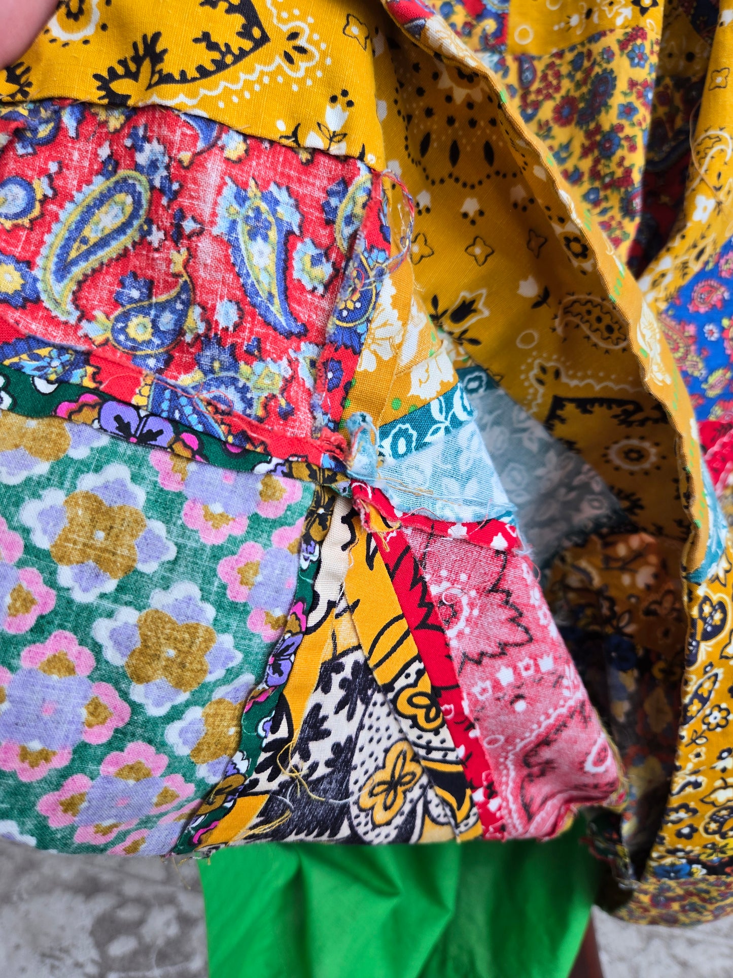 Vintage 70s True Patchwork Skirt - W26"