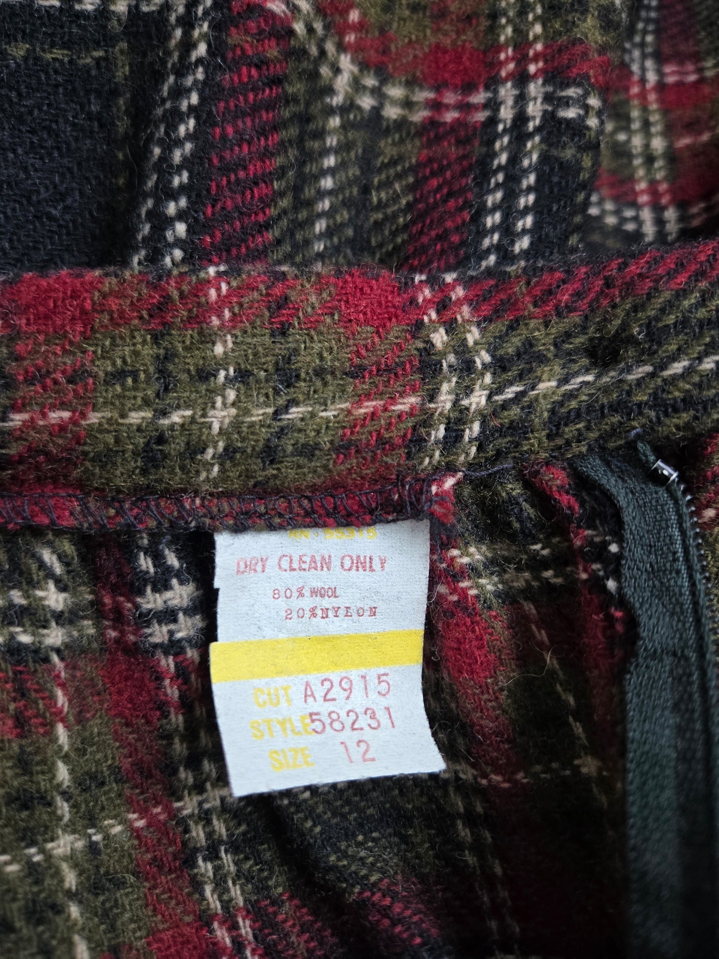 Dana Point California Vintage 80s Wool Plaid Blanket Skirt - W28"