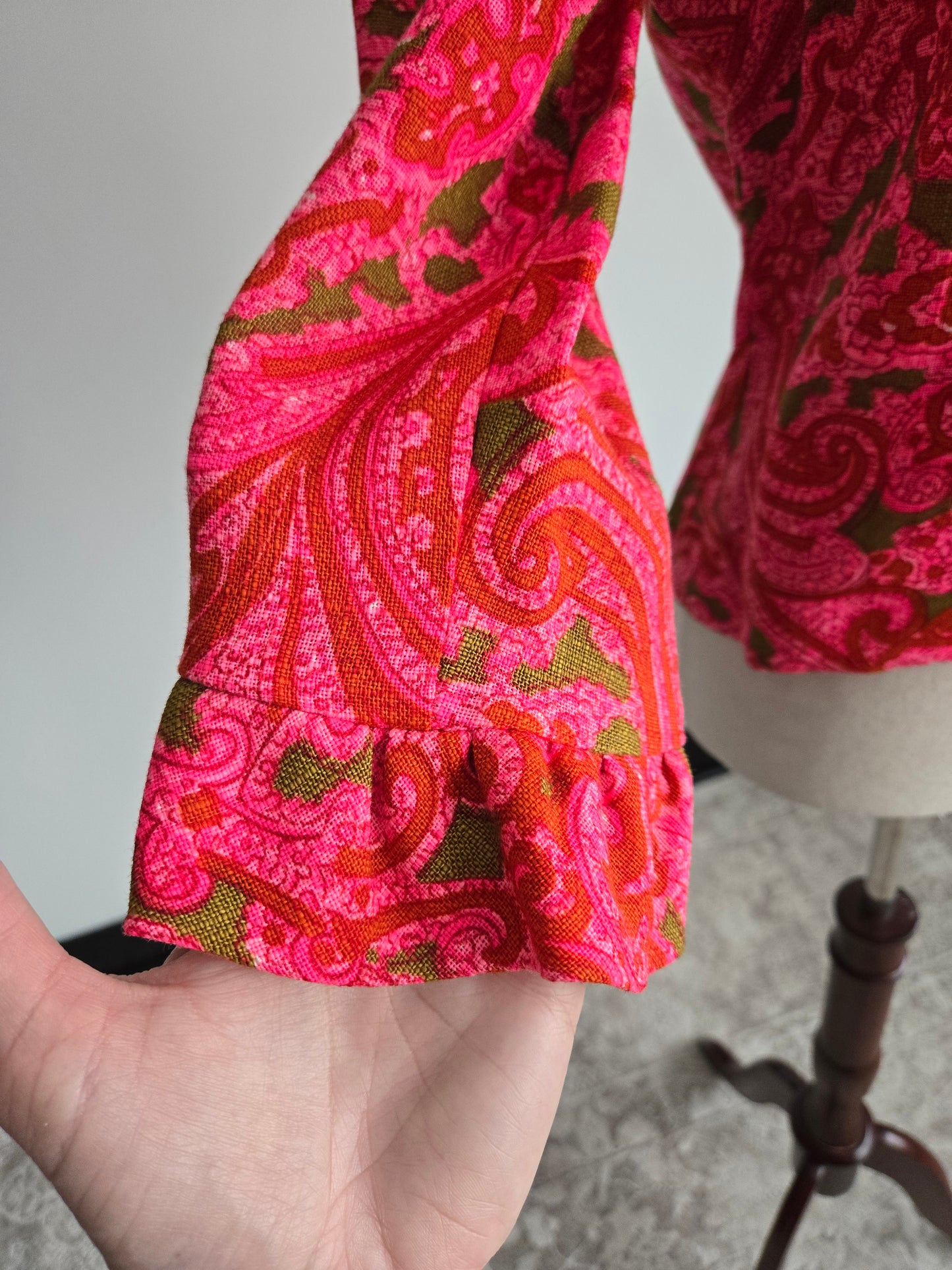 Mara by Romay Vintage 60s Barkcloth Overcoat - Small/Medium