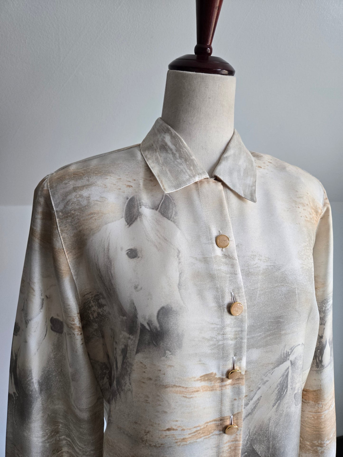 Escada Vintage Made in Germany Silk Horse Top - Medium