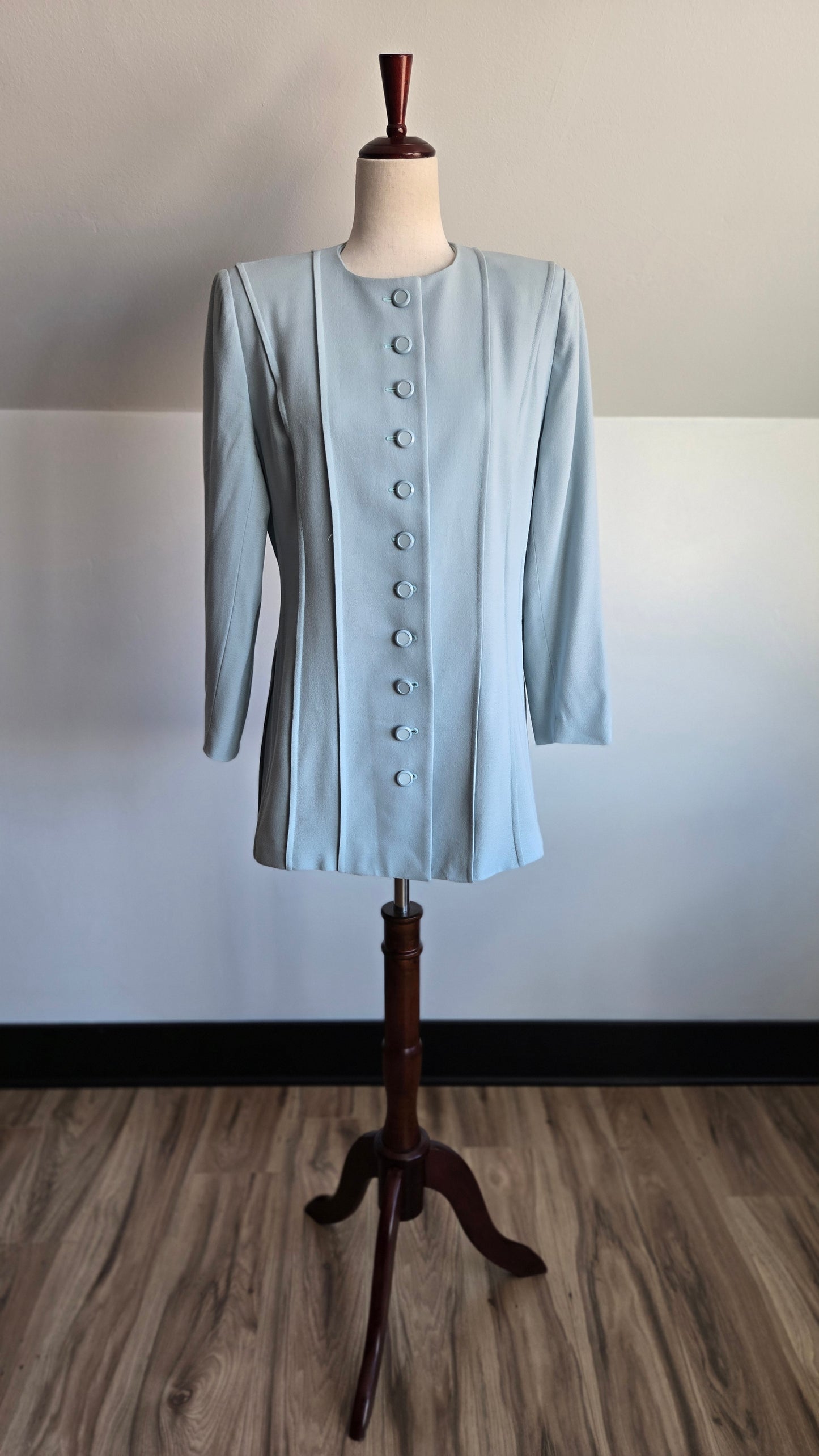 Ilie Wacs Designer Vintage Union Made Light Dusty Blue Blazer - Medium