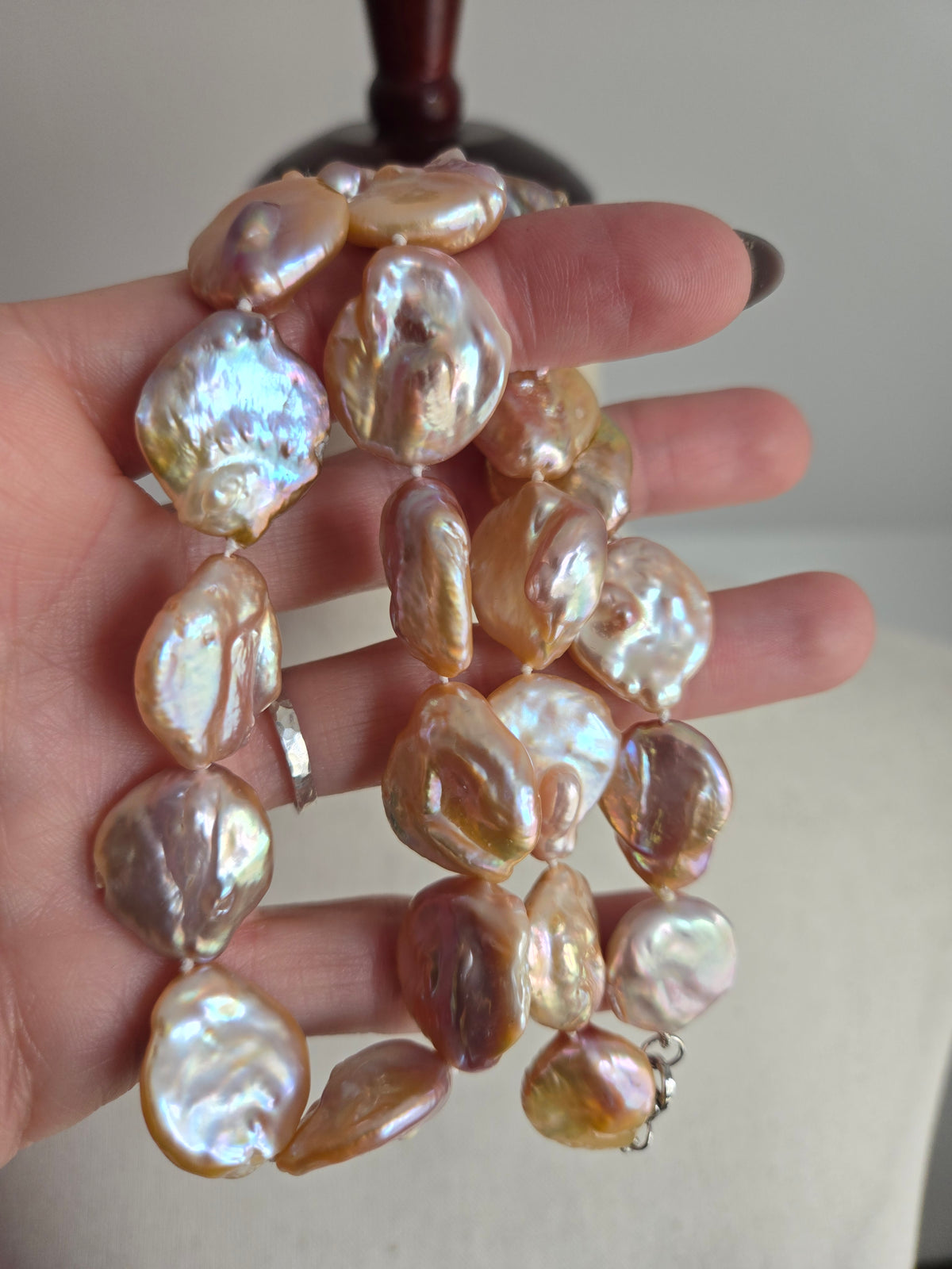Vintage Baroque Pink Freshwater Pearl Necklace
