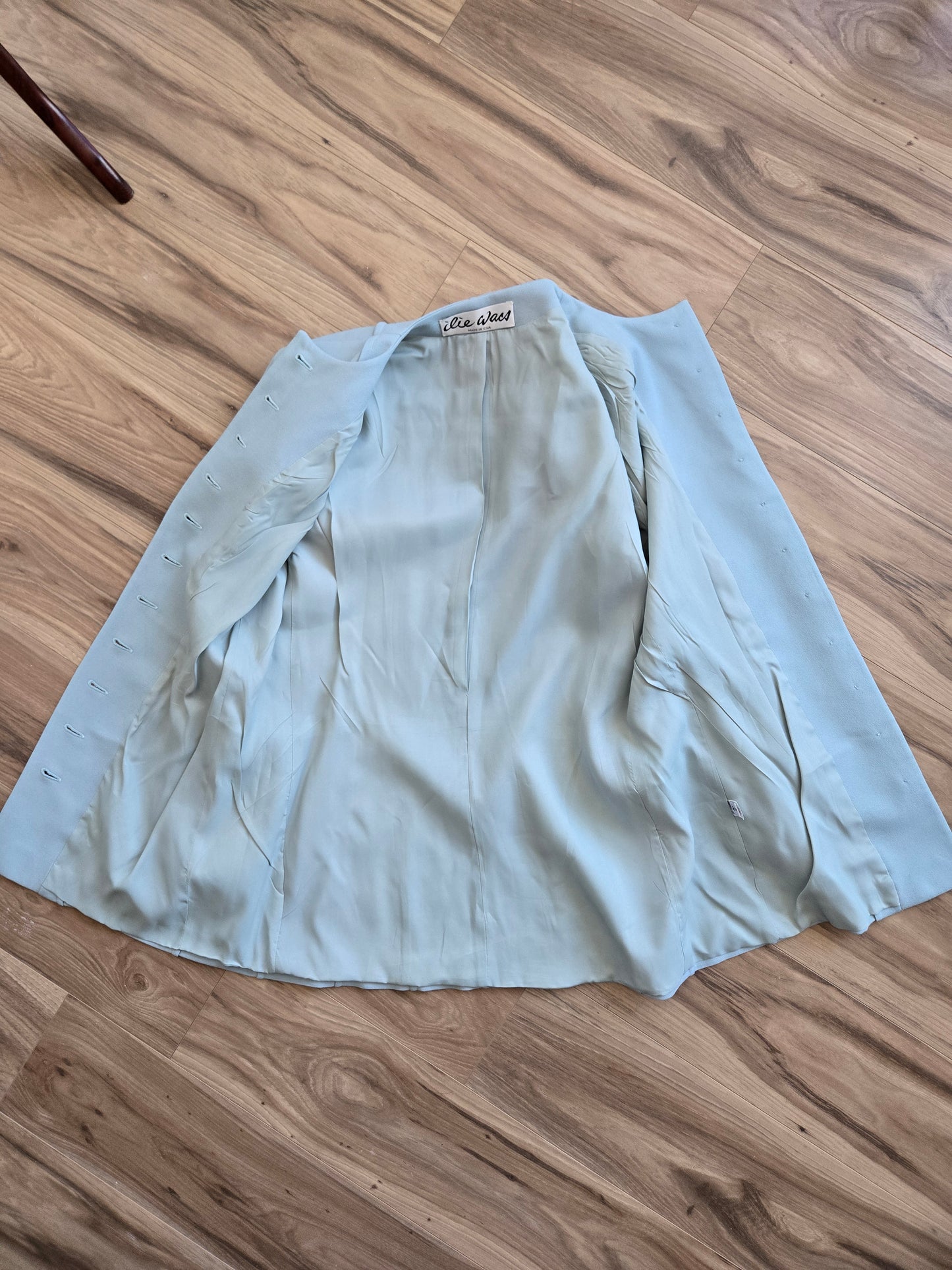 Ilie Wacs Designer Vintage Union Made Light Dusty Blue Blazer - Medium