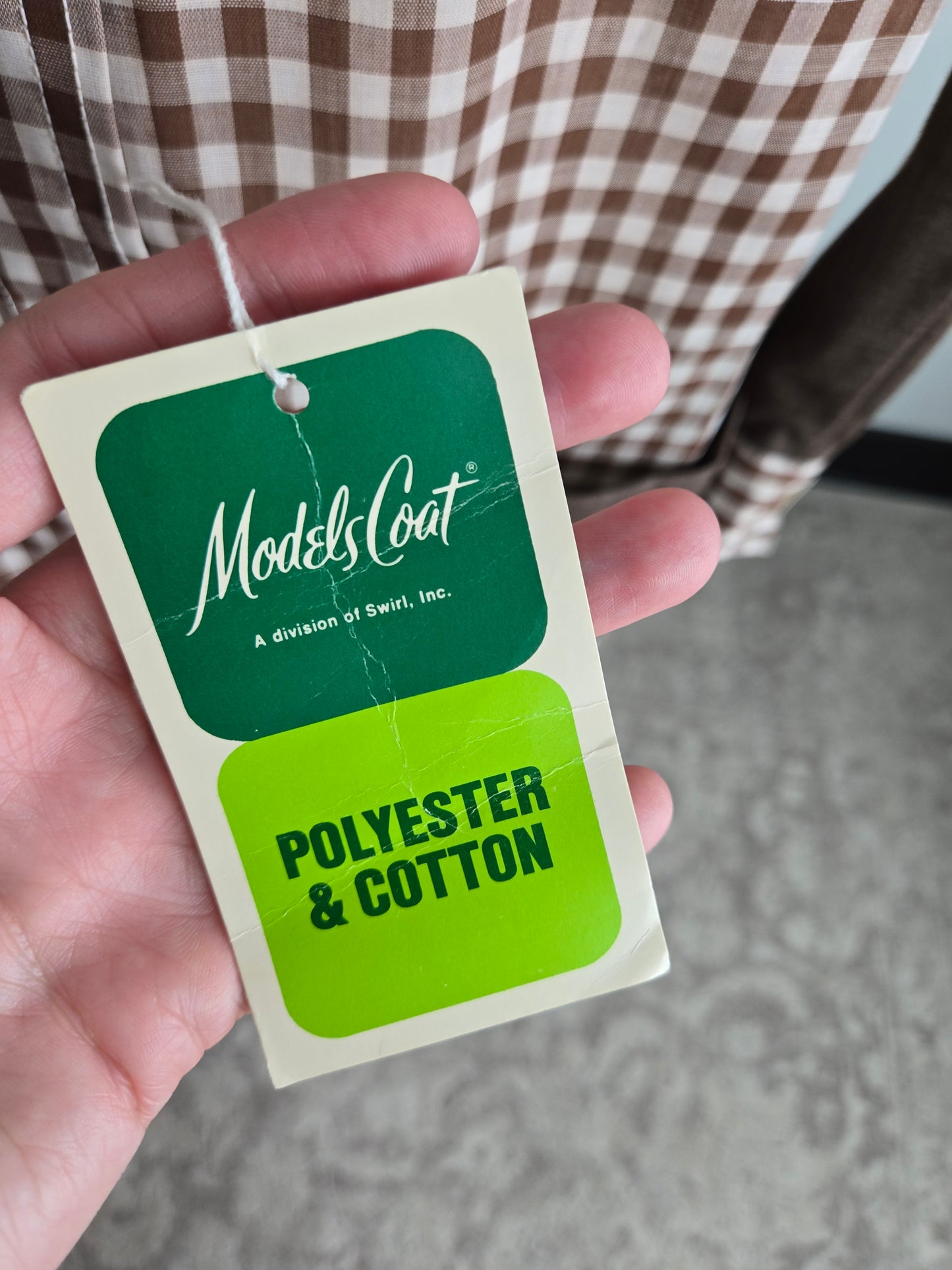 Deadstock Models Coat Brown Gingham House Coat - large