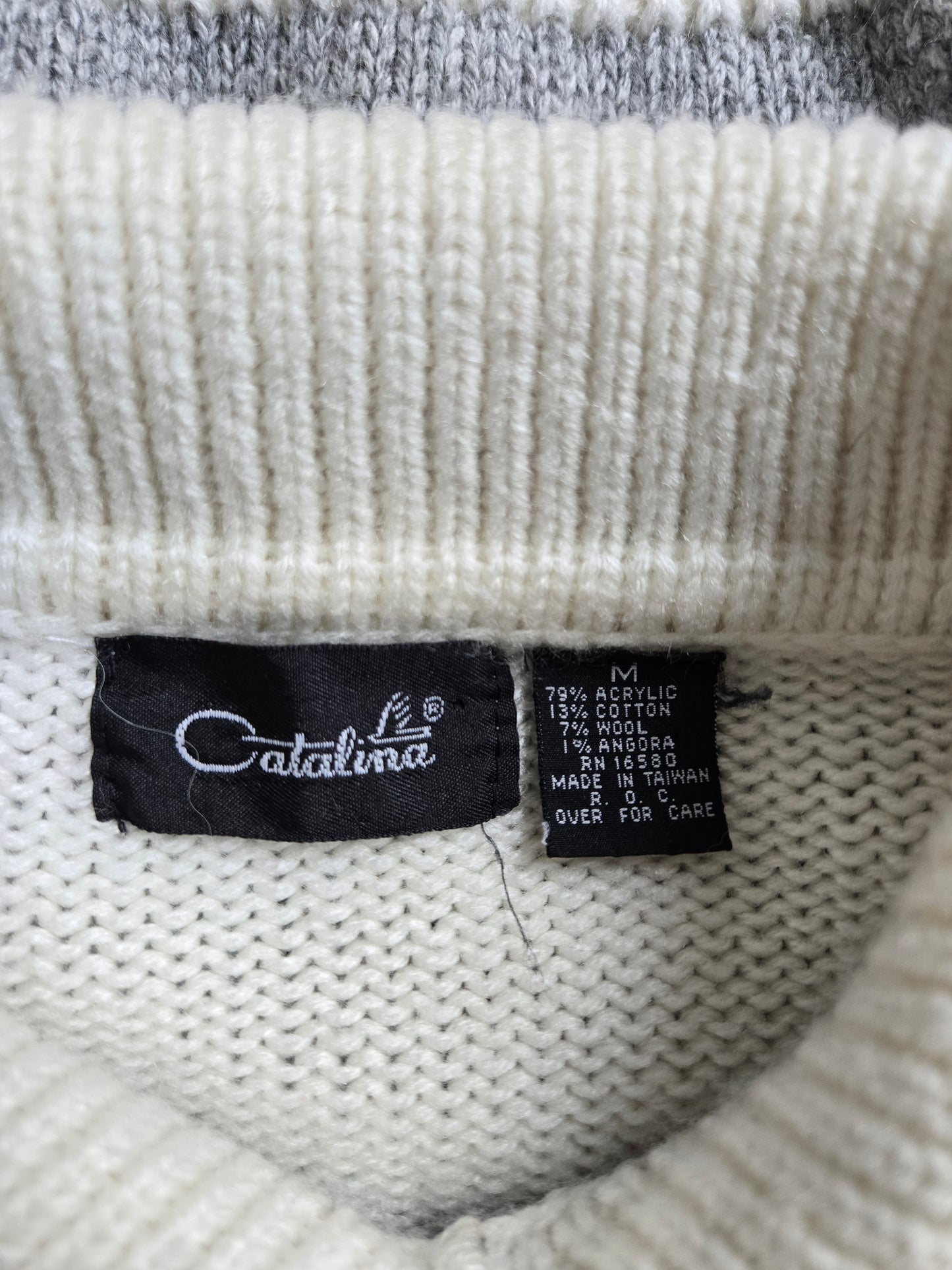 Catalina Vintage 80s Sled Dog Novelty Knit Sweater - Medium