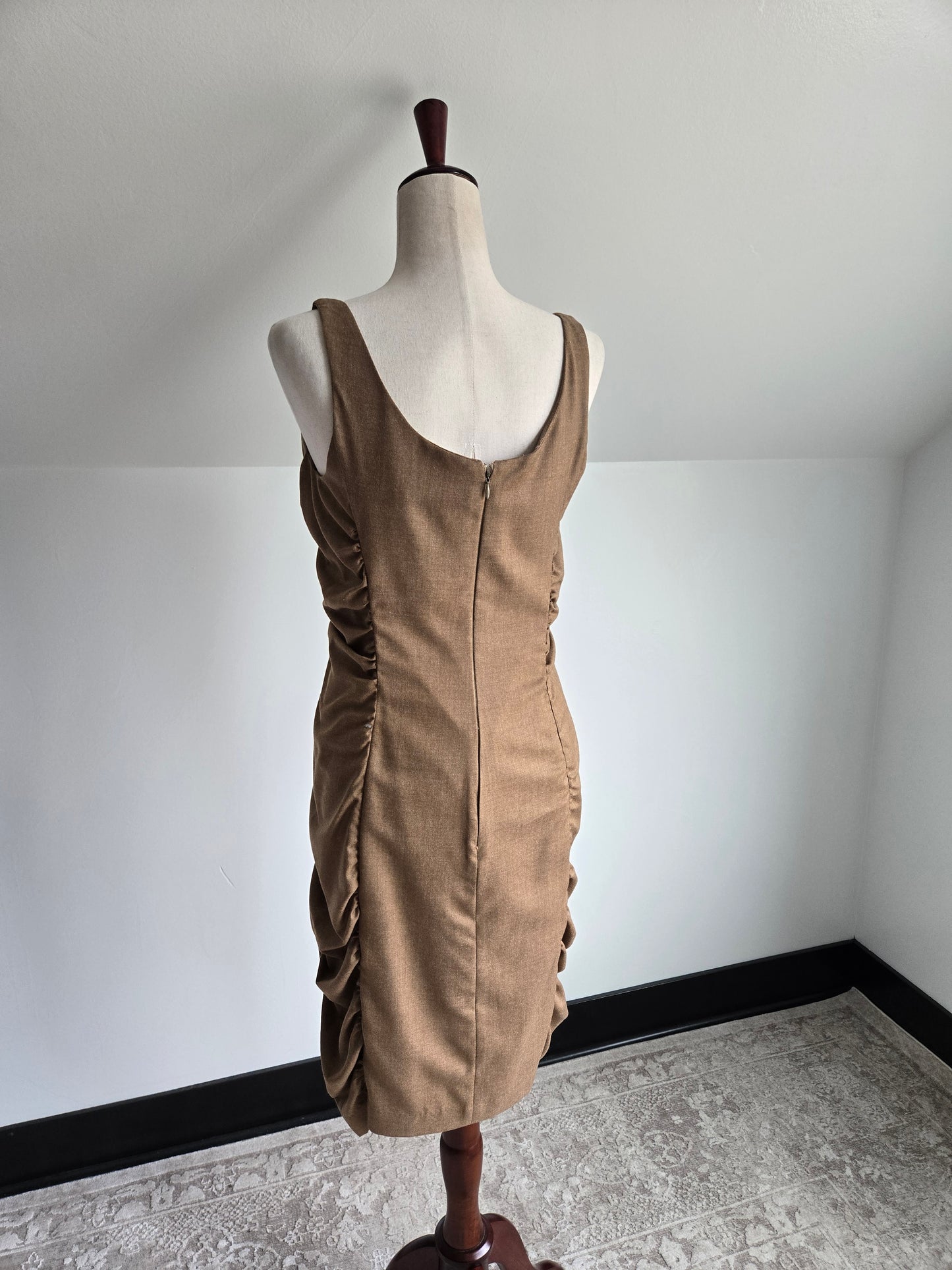 William Reid Brown Wool Fitted Dress - Size 10