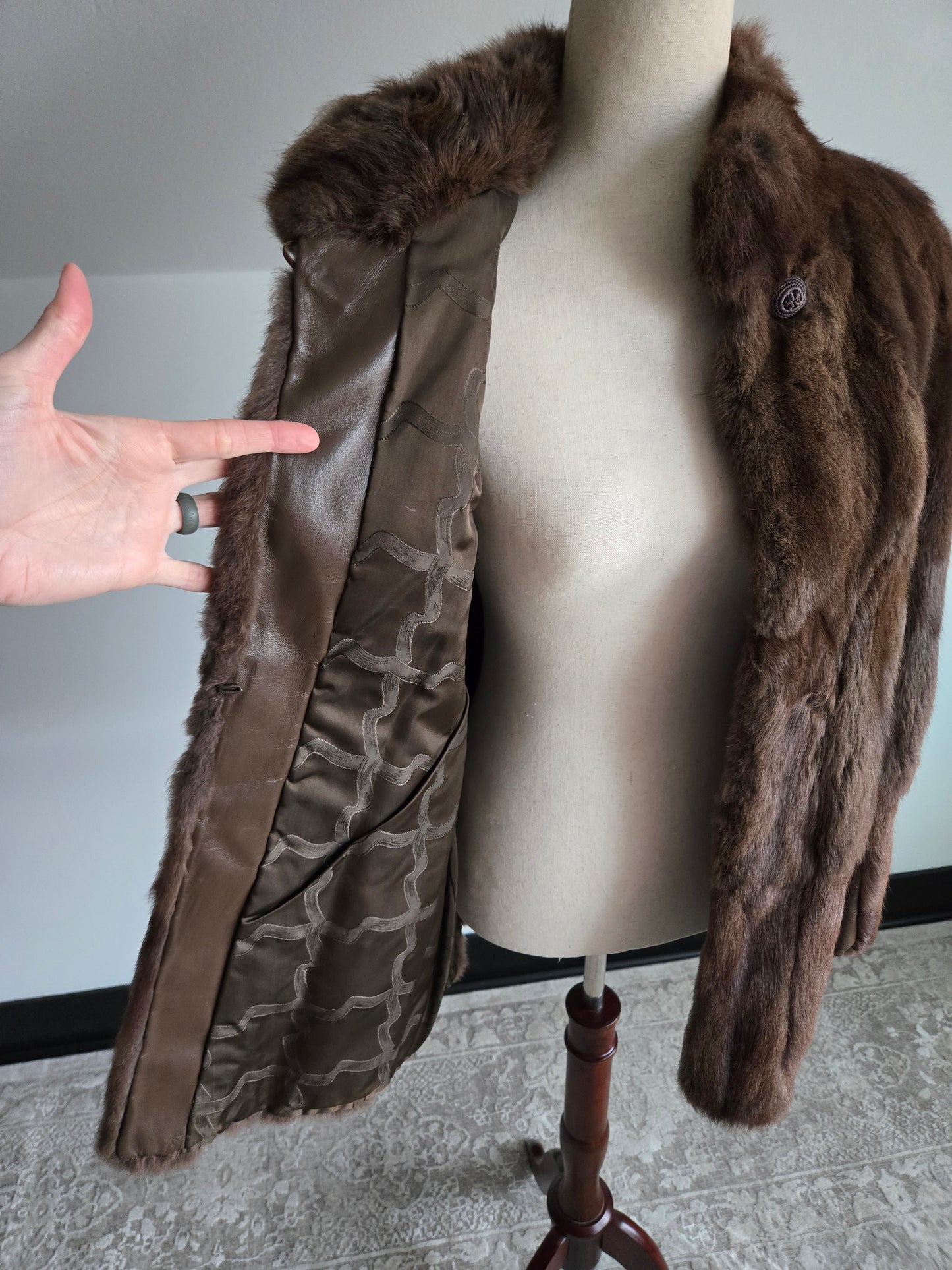 Vintage 50s Genuine Sable Fur Custom Made Coat - M/L