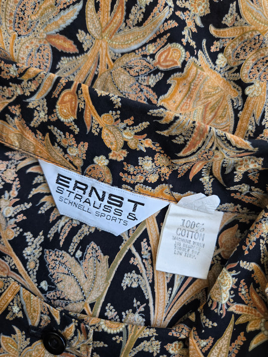 Vintage ERNST Strauss Cotton Tie Front Top - medium