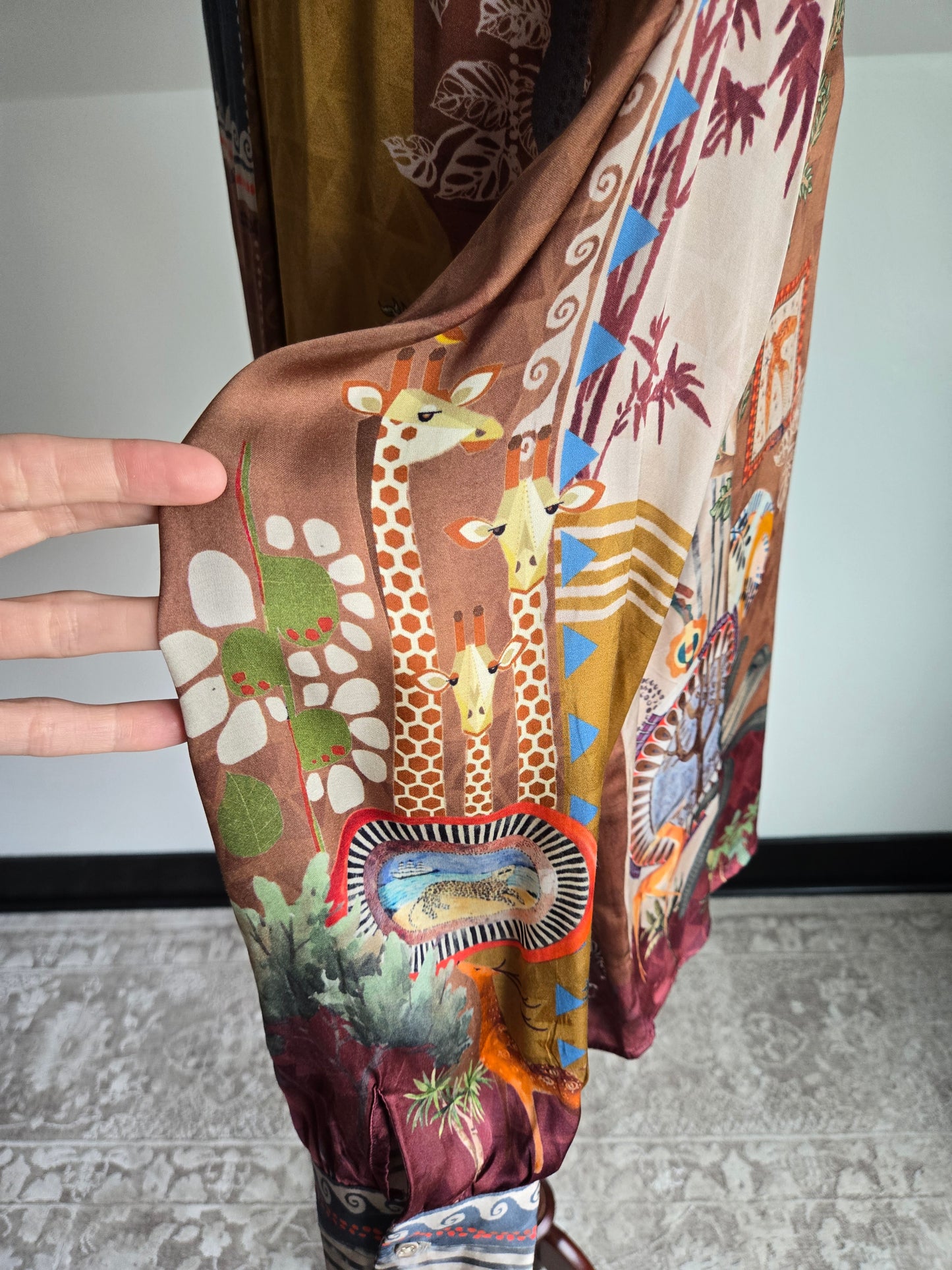 Ranna Gill Travel Print Luxury Resort Wear Blouse - Large