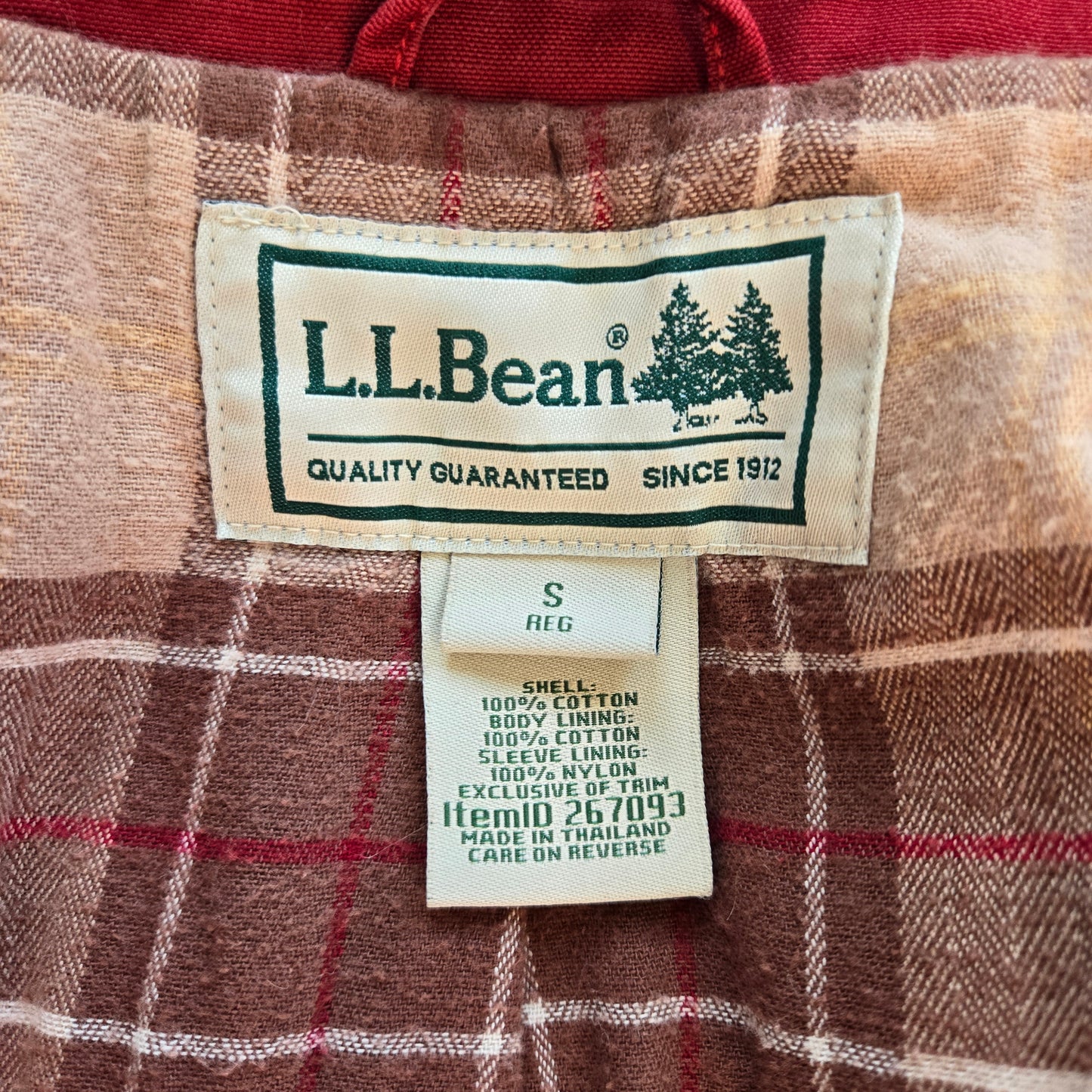 L.L. Bean Vintage Red Canvas Barn Jacket with Corduroy Trim - small