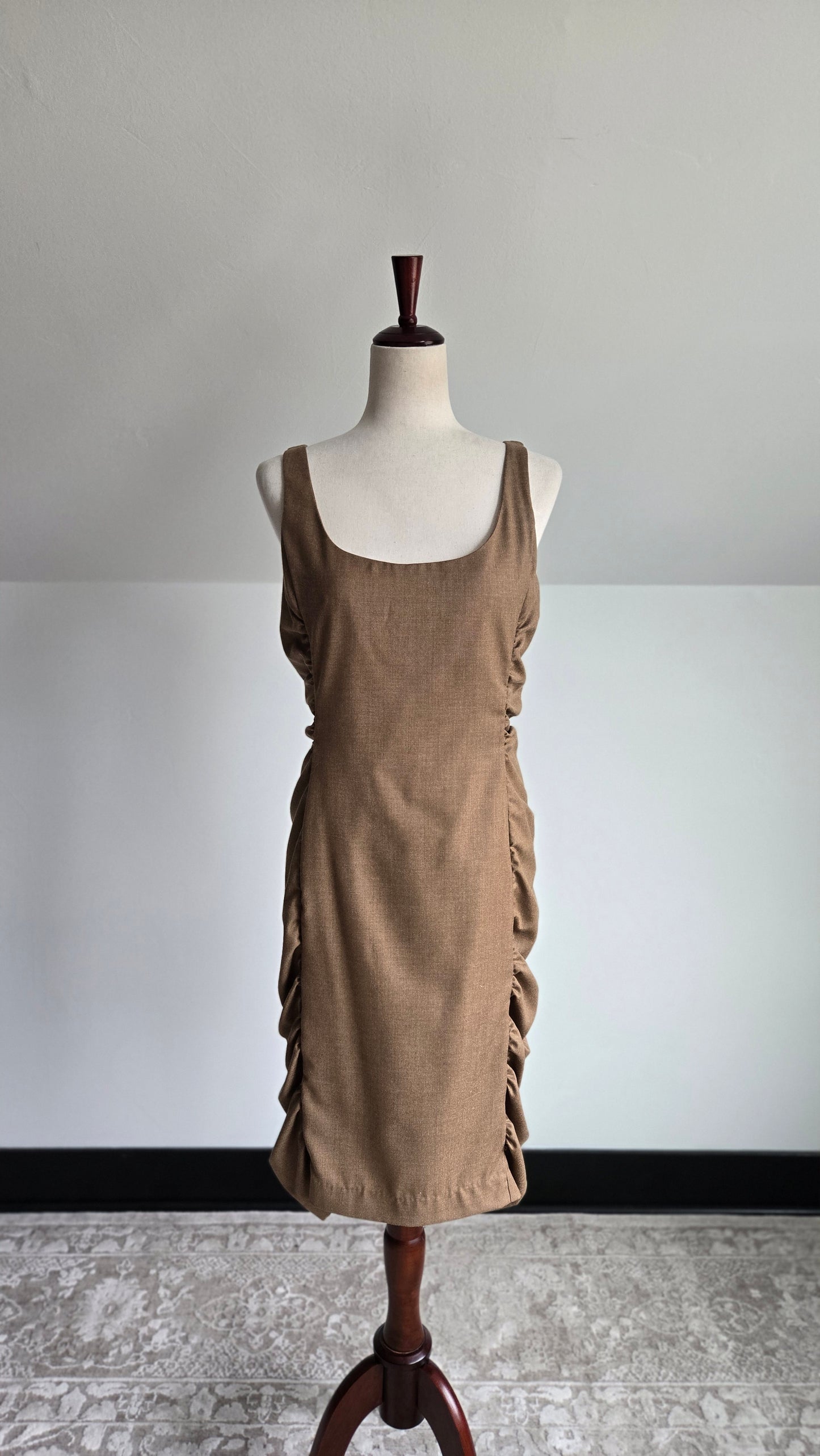 William Reid Brown Wool Fitted Dress - Size 10