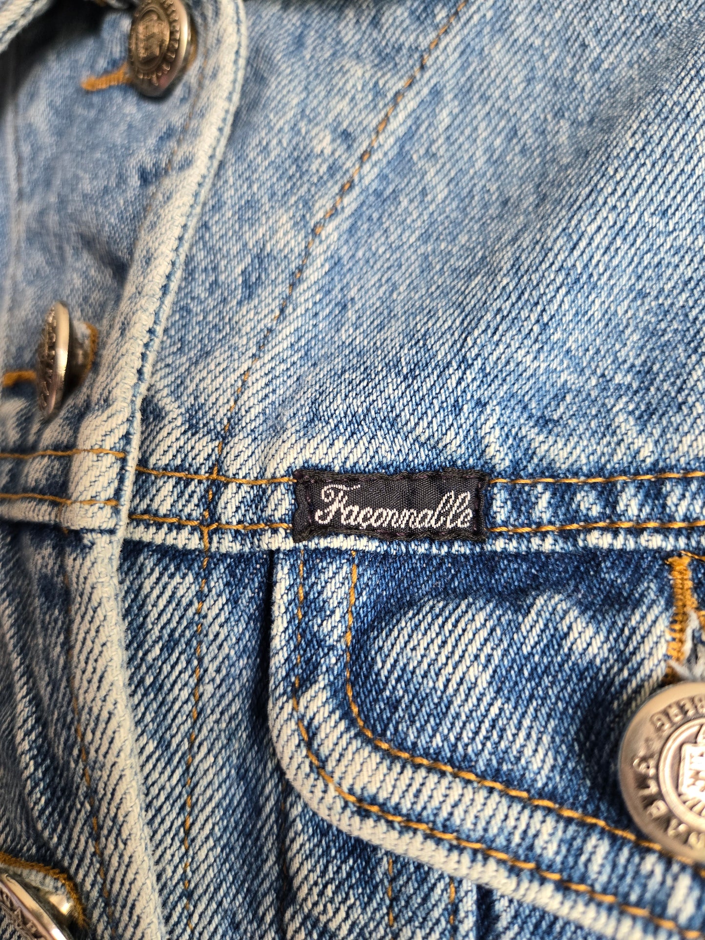 Faconnable Vintage Light Wash Denim "Corset Style" Jacket - XS