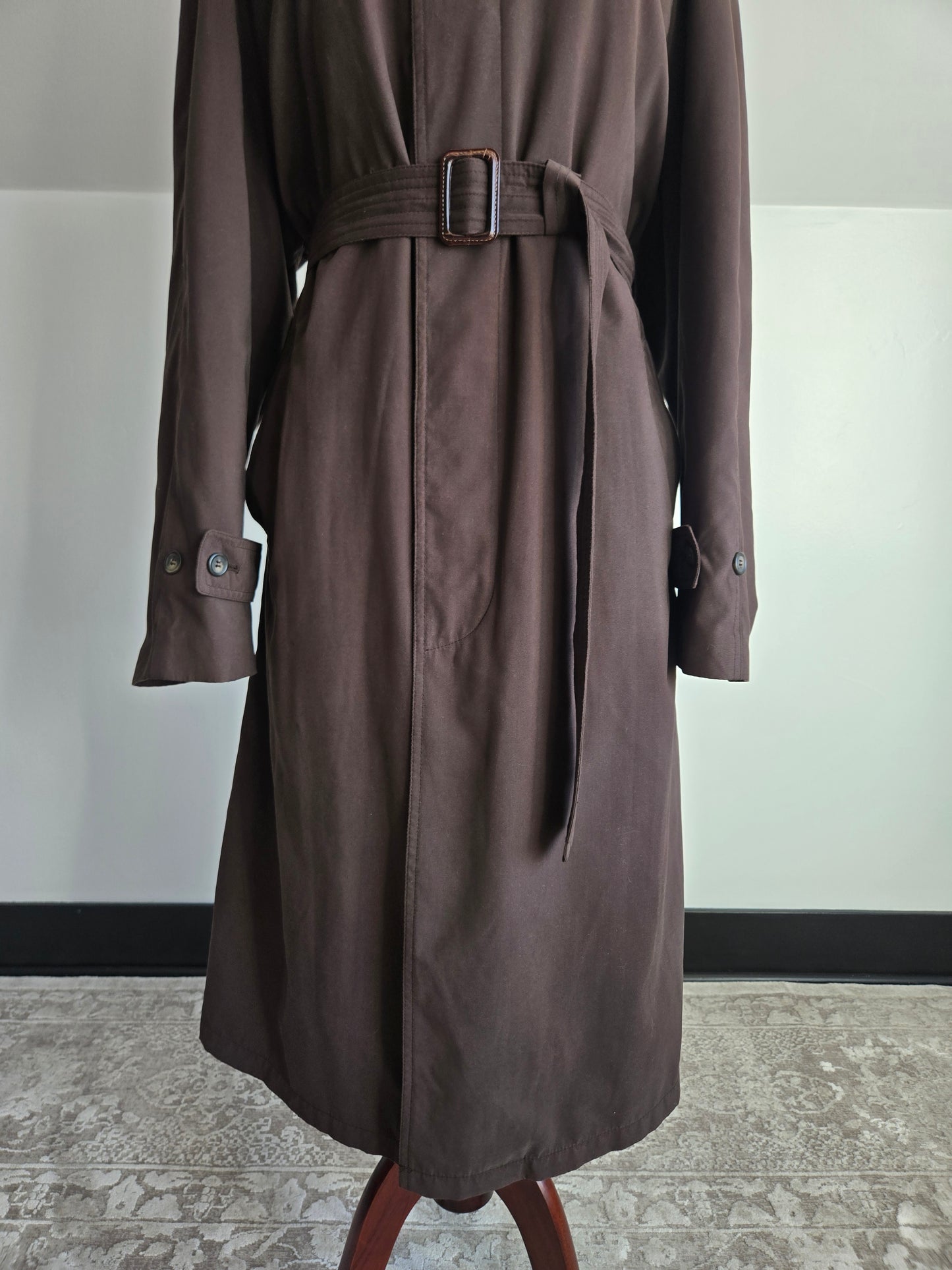 Vintage Chaps Ralph Lauren Brown Trench Coat with Belt and Wool Liner - 2XL