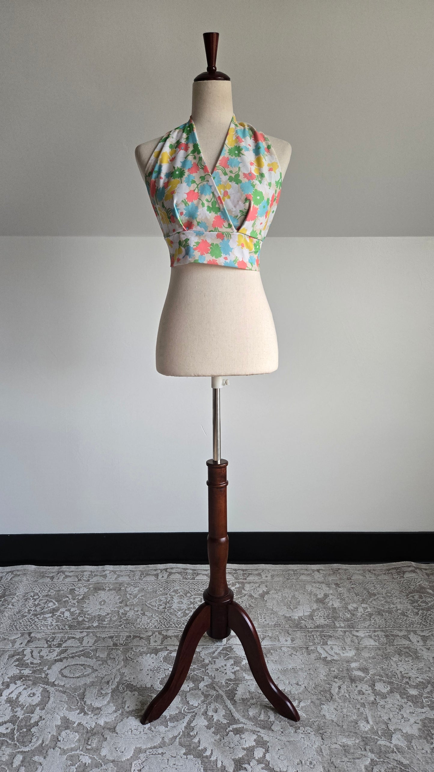 Vintage 70s Floral Halter Top - S/M