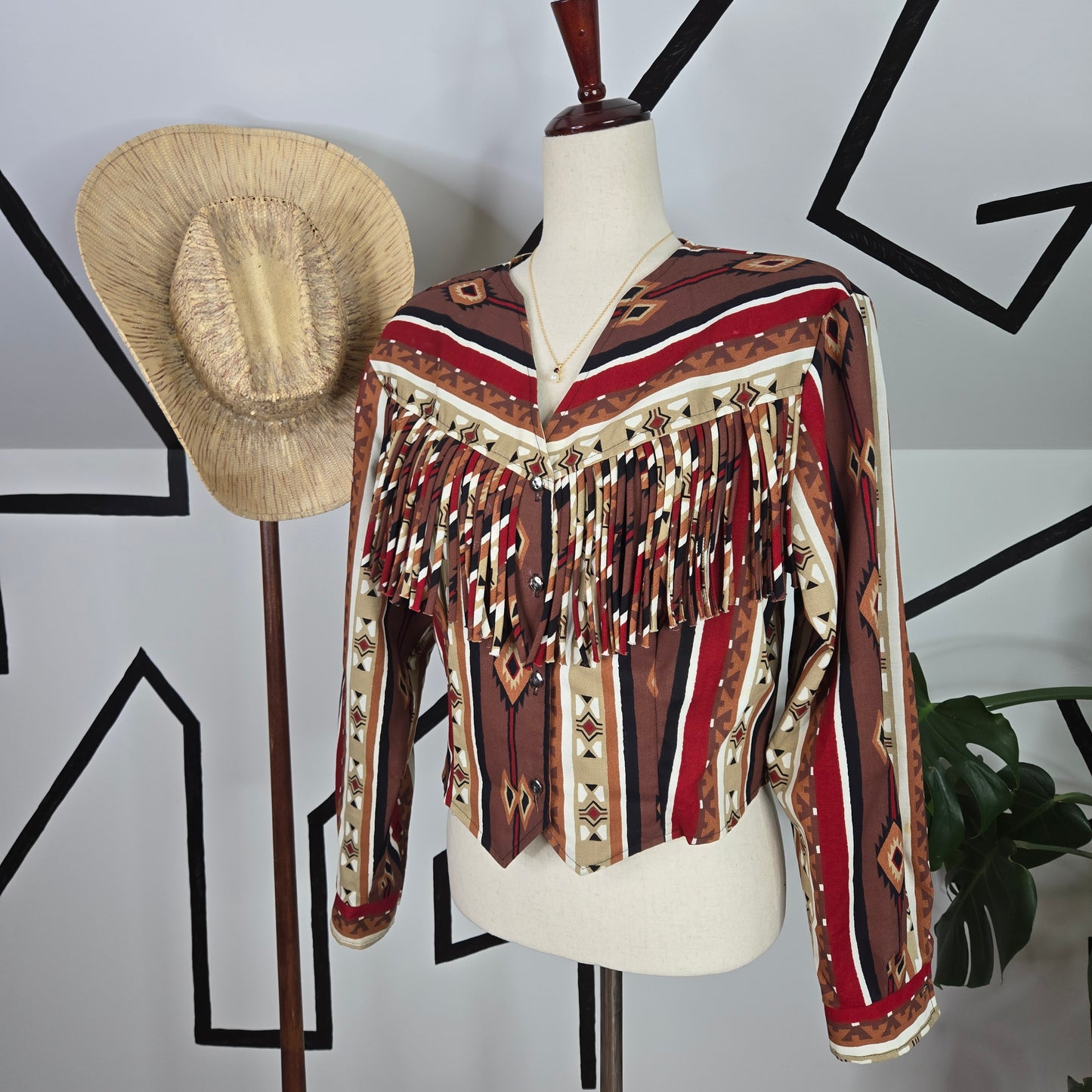 Circle T Vintage 80s Fringe Western Cropped Blazer - Medium