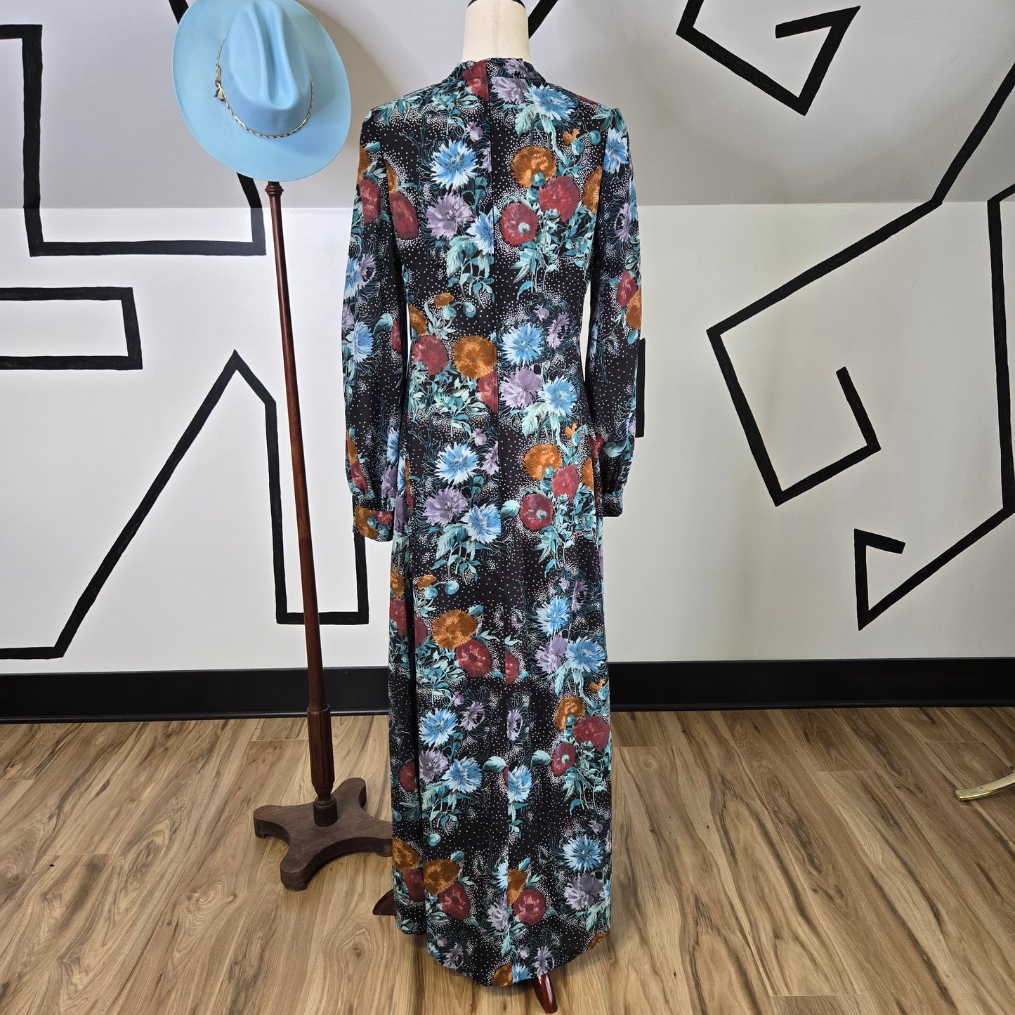 Handmade Vintage 70s Floral Maxi Dress - Small/Medium