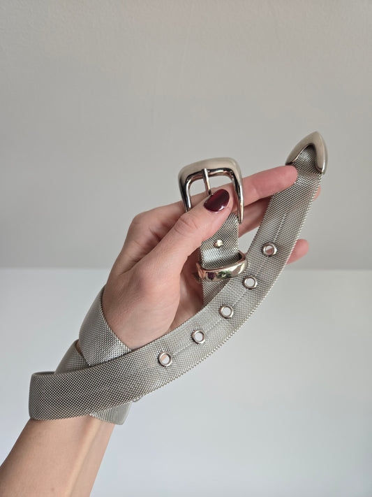 High Quality Silver Mesh Belt - W29-33"