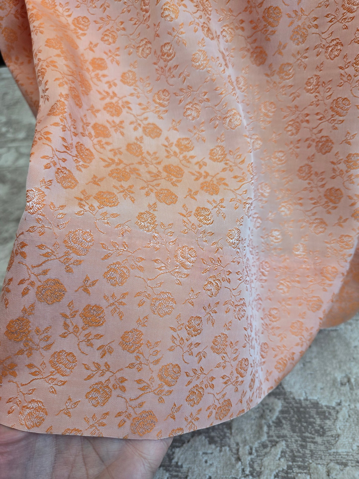 1950s Jacquard Floral Colorblock Maxi Dress - XS/S