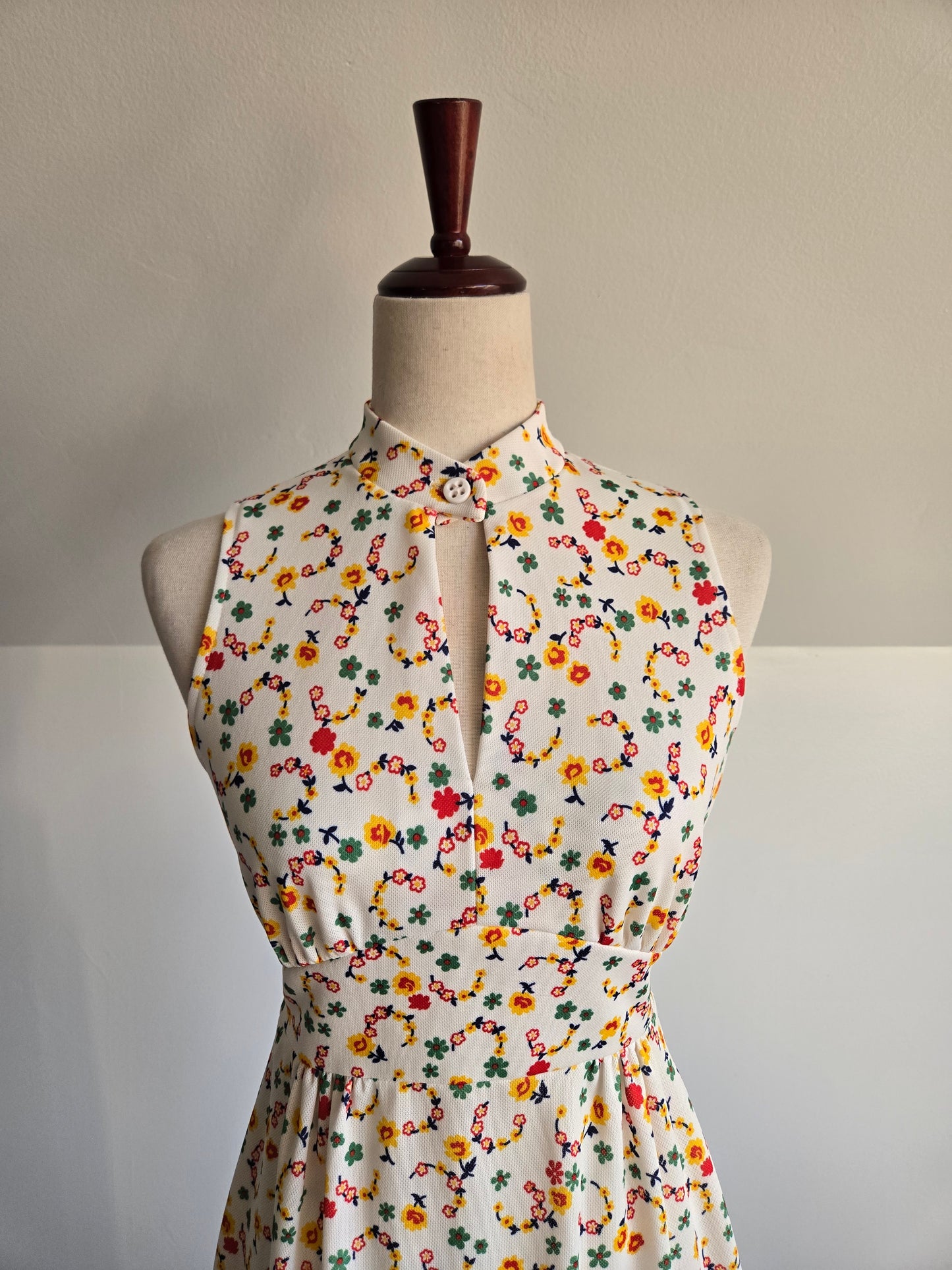 Gay Gibson 70s Micro Print Maxi Dress - XS