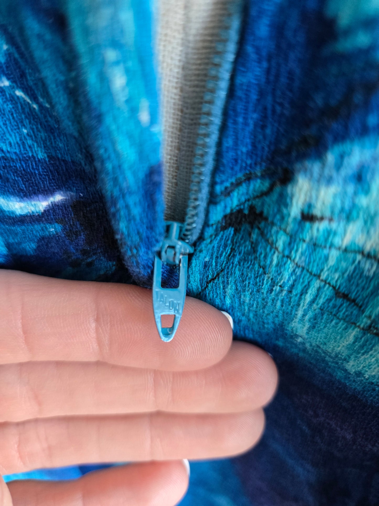 Royal Hawaiian Barkcloth Blue Floral Made in Hawaii Dress - Small