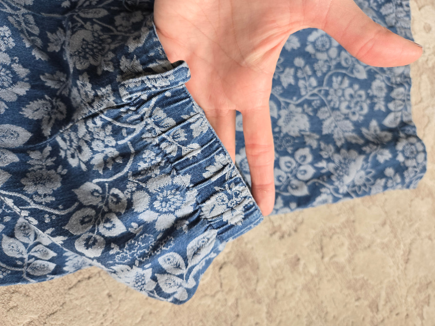 Vintage Orvis Denim Floral Jacquard Skirt - W34-37"