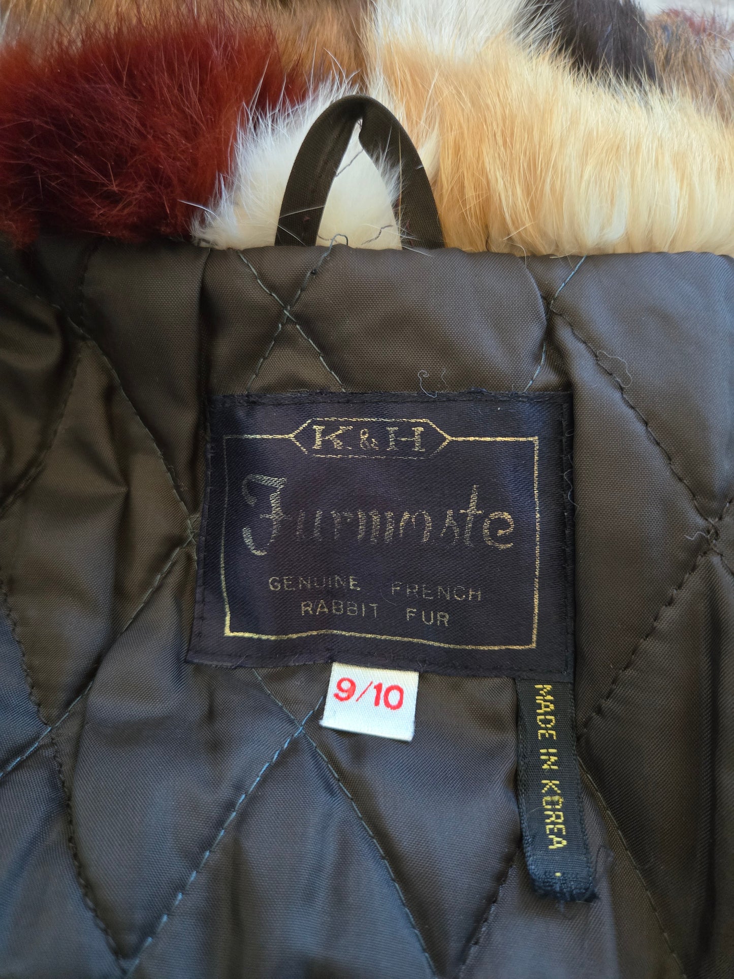 Furmoste Vintage 1970s Patchwork French Rabbit Fur Jacket - Medium