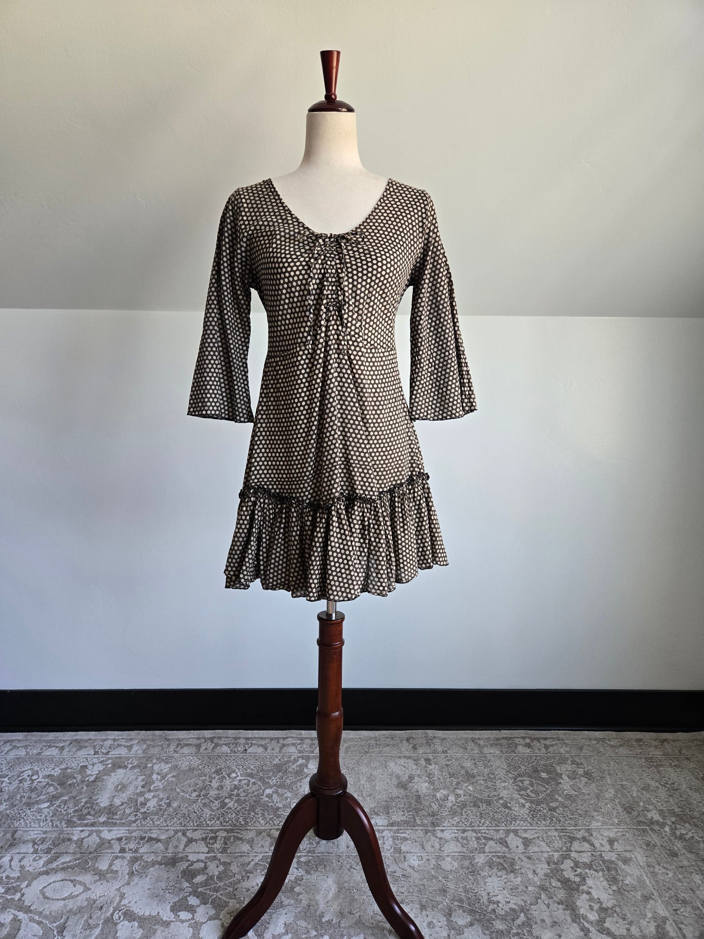 Trade Cloth Lightweight Cotton Polka Dot Dress - XS