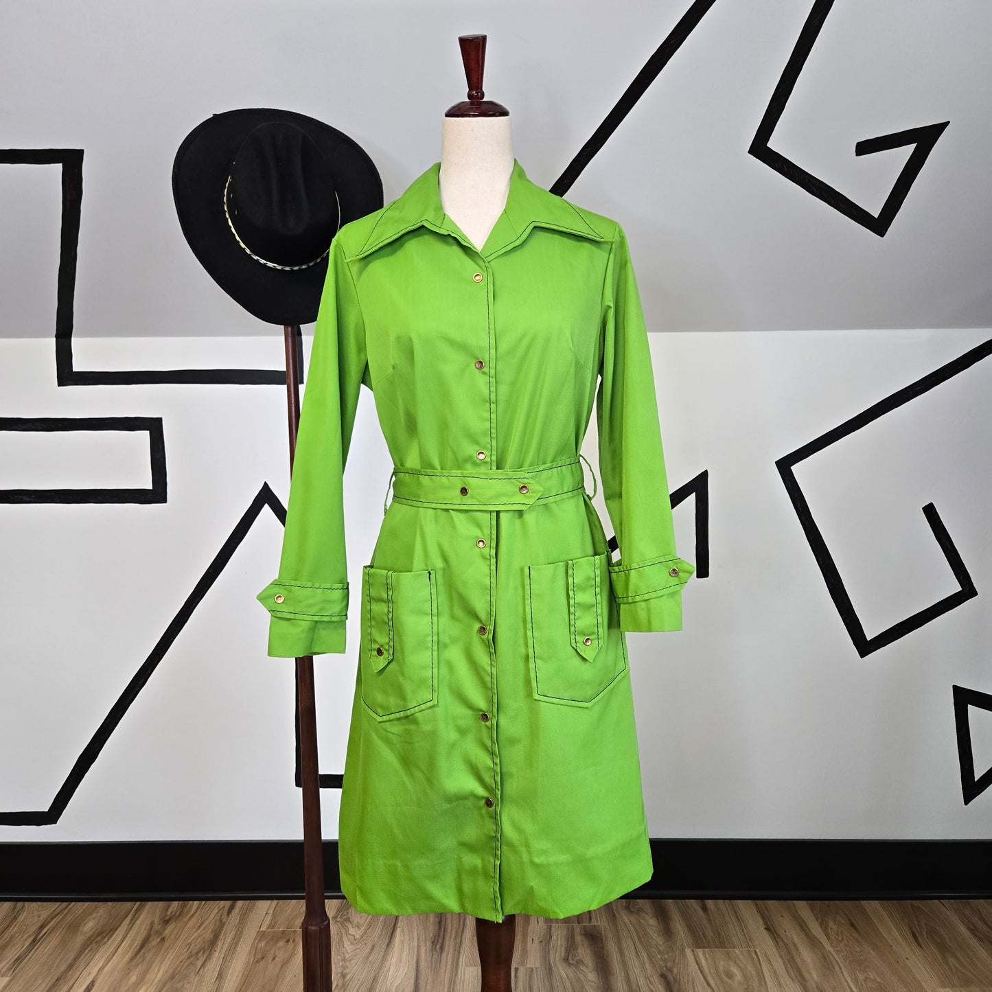 The Spectator Vintage 60s Lime Green Dress/Jacket - medium