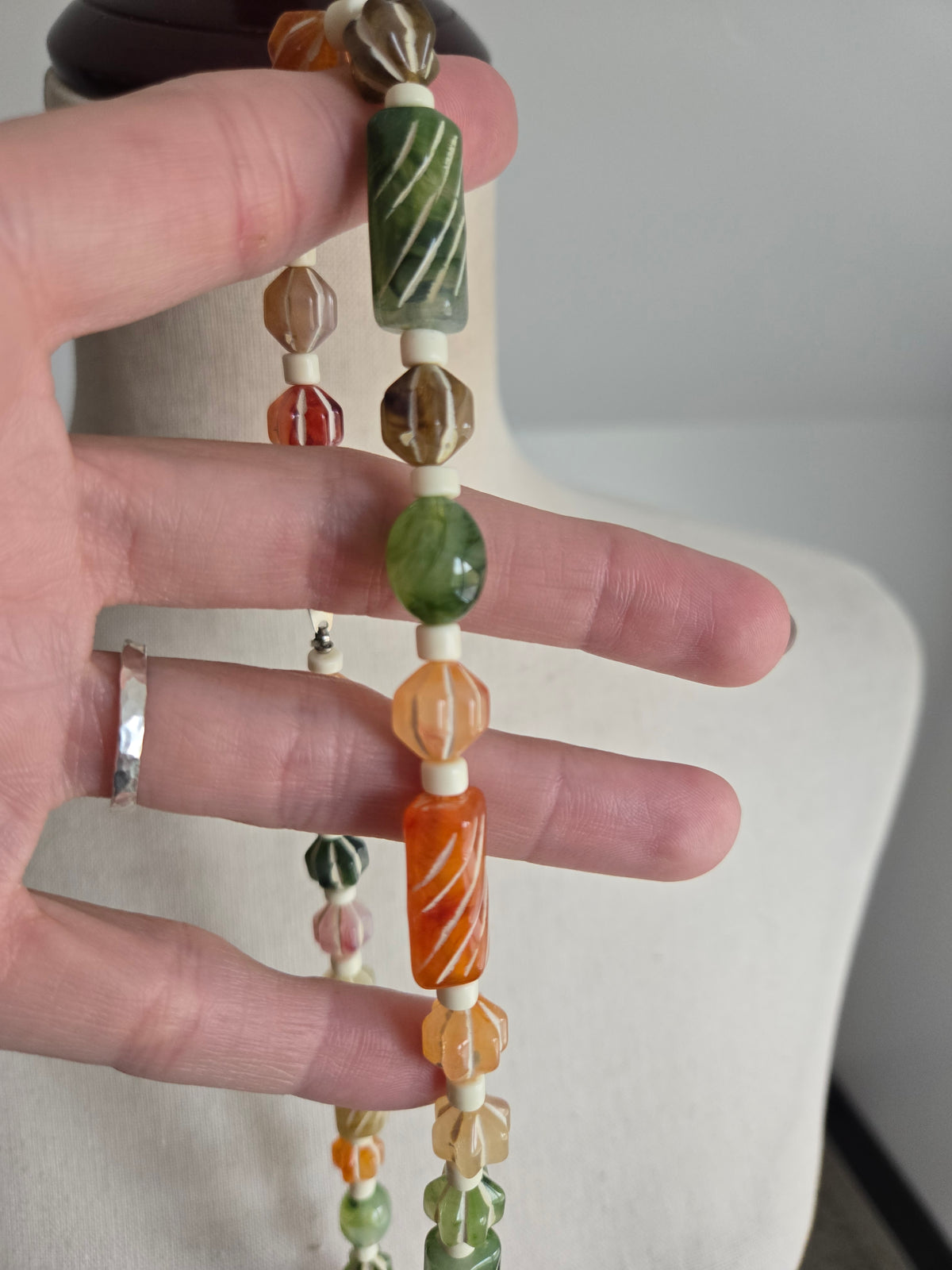 Vintage Multicolored Lucite Bead Necklace
