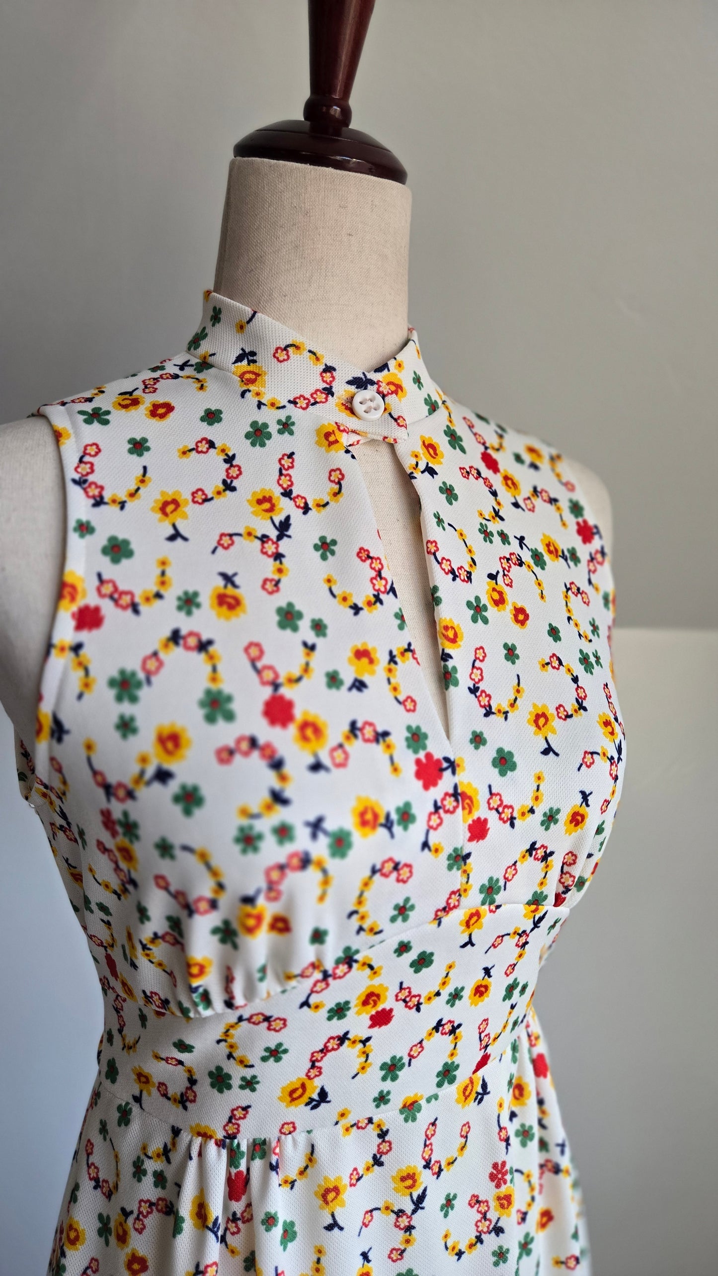 Gay Gibson 70s Micro Print Maxi Dress - XS