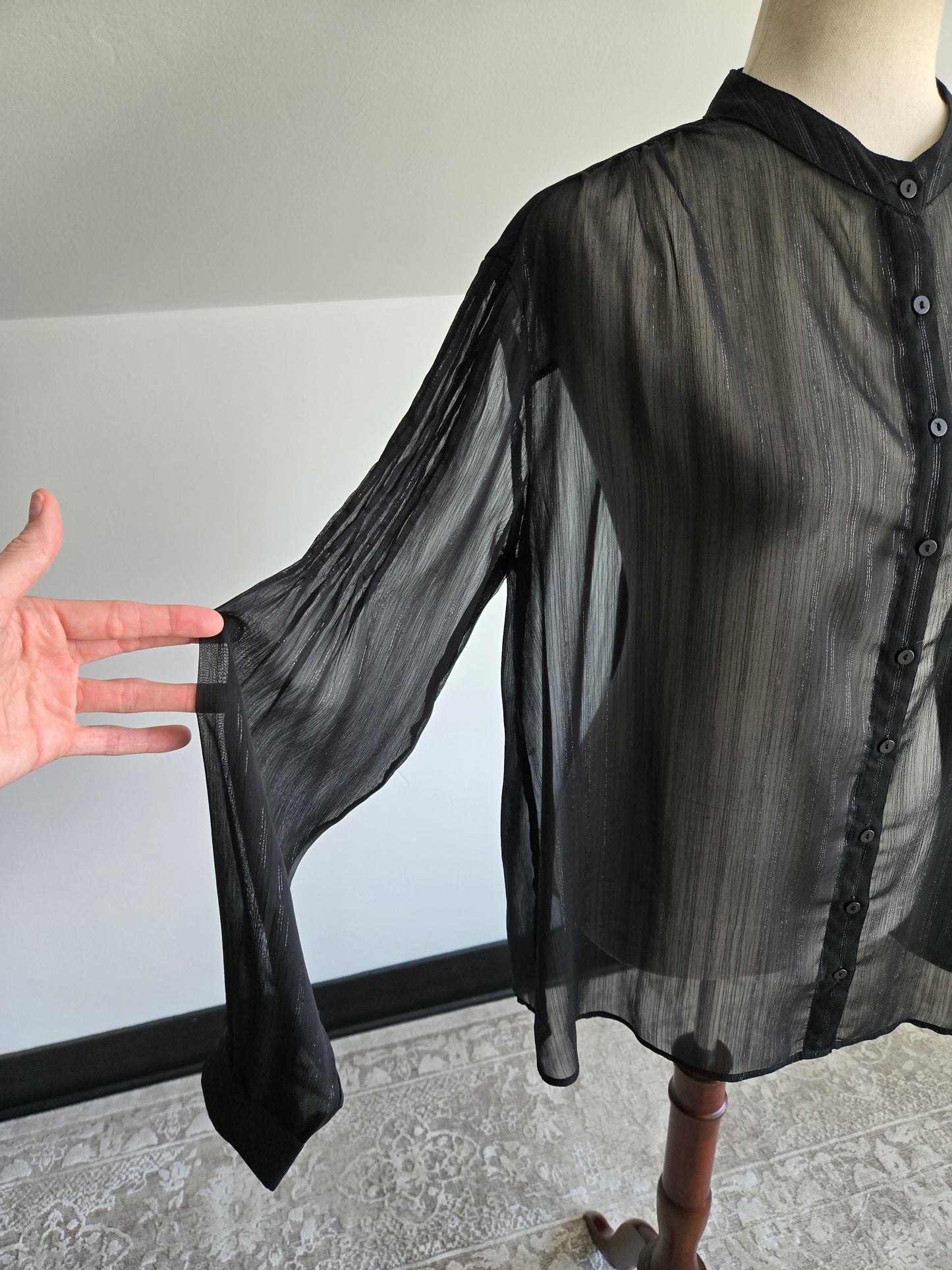 All Saints NWT Sheer Black Top - Medium