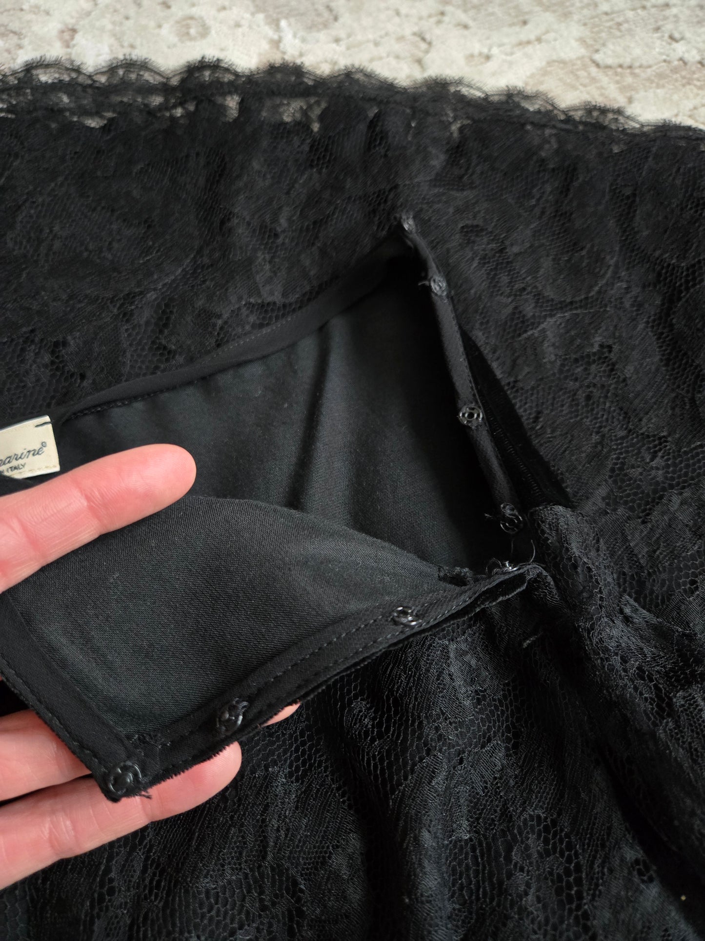 Blumarine Made in Italy Designer Lace and Velvet Skirt - Small