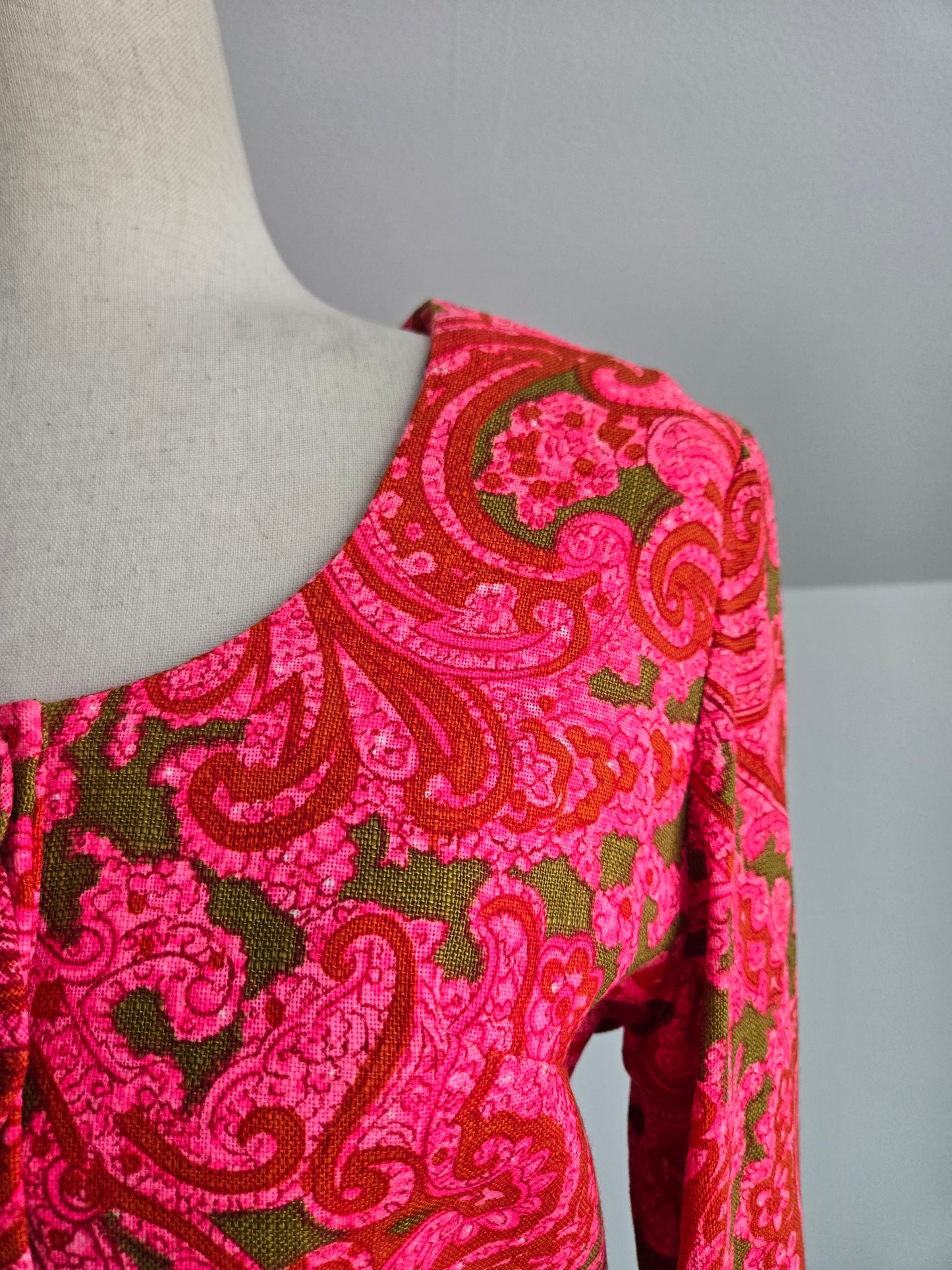 Mara by Romay Vintage 60s Barkcloth Overcoat - Small/Medium