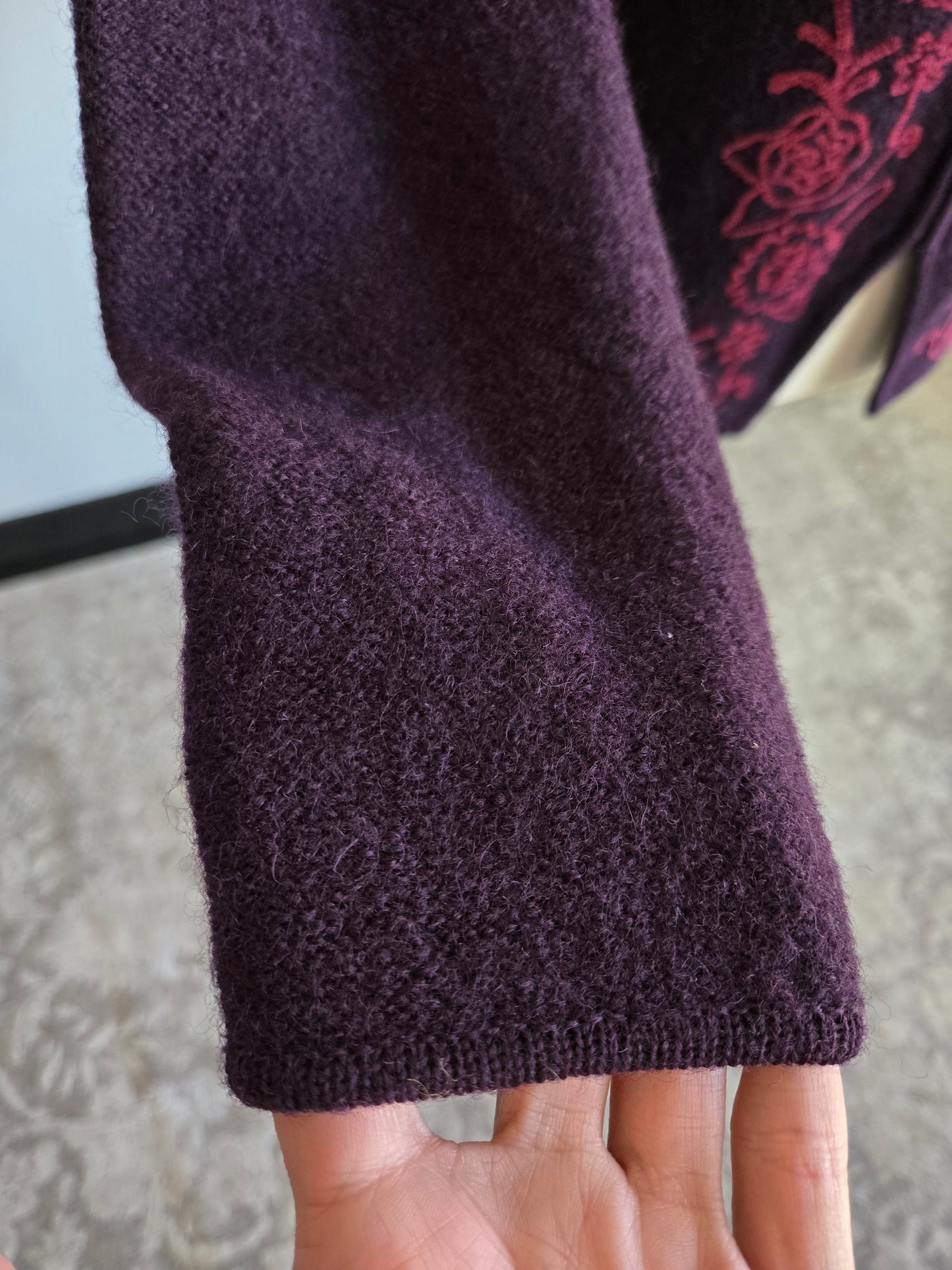 Vintage Laura Ashley 100% Boiled Wool Deep Purple Jacket - small